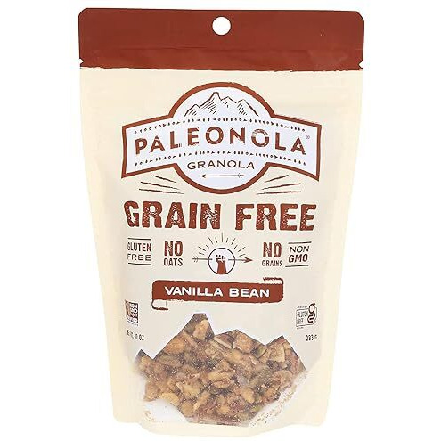 Paleonola - Grain Free Granola Vanilla Bean Flavor - Non-Gmo, Grain, Soy, Gluten, Dairy Free - Low Carb Protein Snack For A Healthy Breakfast