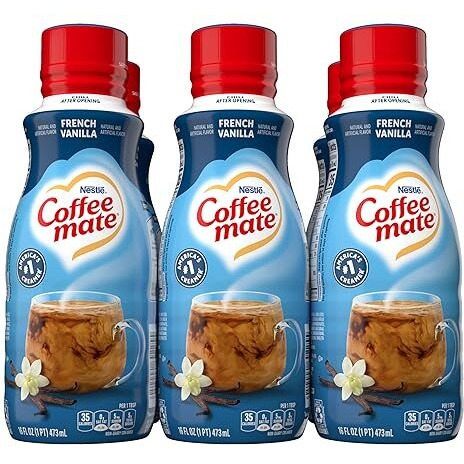 Coffee Mate French Vanilla Flavored Coffee Creamer, Shelf Stable, Non-Dairy, Gluten-Free, 6-Pack, 192 Total Servings, 16 Fl Oz Per Bottle