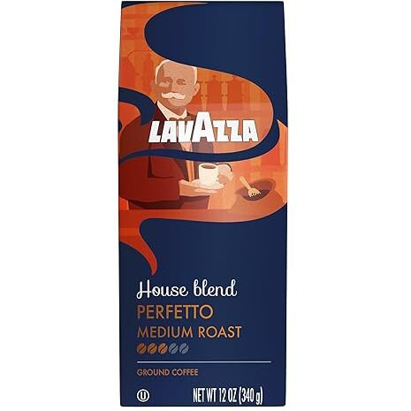 Lavazza House Blend Perfetto Ground Coffee 12Oz Bag, Medium Roast, Full-Bodied, Intensity 3/5, 100% Arabica, Ideal For Drip Brewers, (Pack Of 1) - Package May Vary