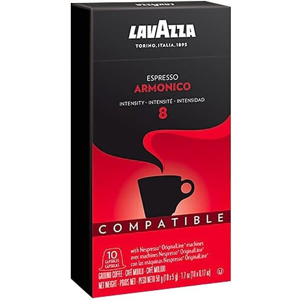 Lavazza Espresso Maestro Classico Medium Roast Coffee Aluminum Capsules Compatible With Nespresso Original Machines, Espresso, 100% Arabica, Notes Of Grains And Biscotti.(10 Pack) (Packaging May Vary)