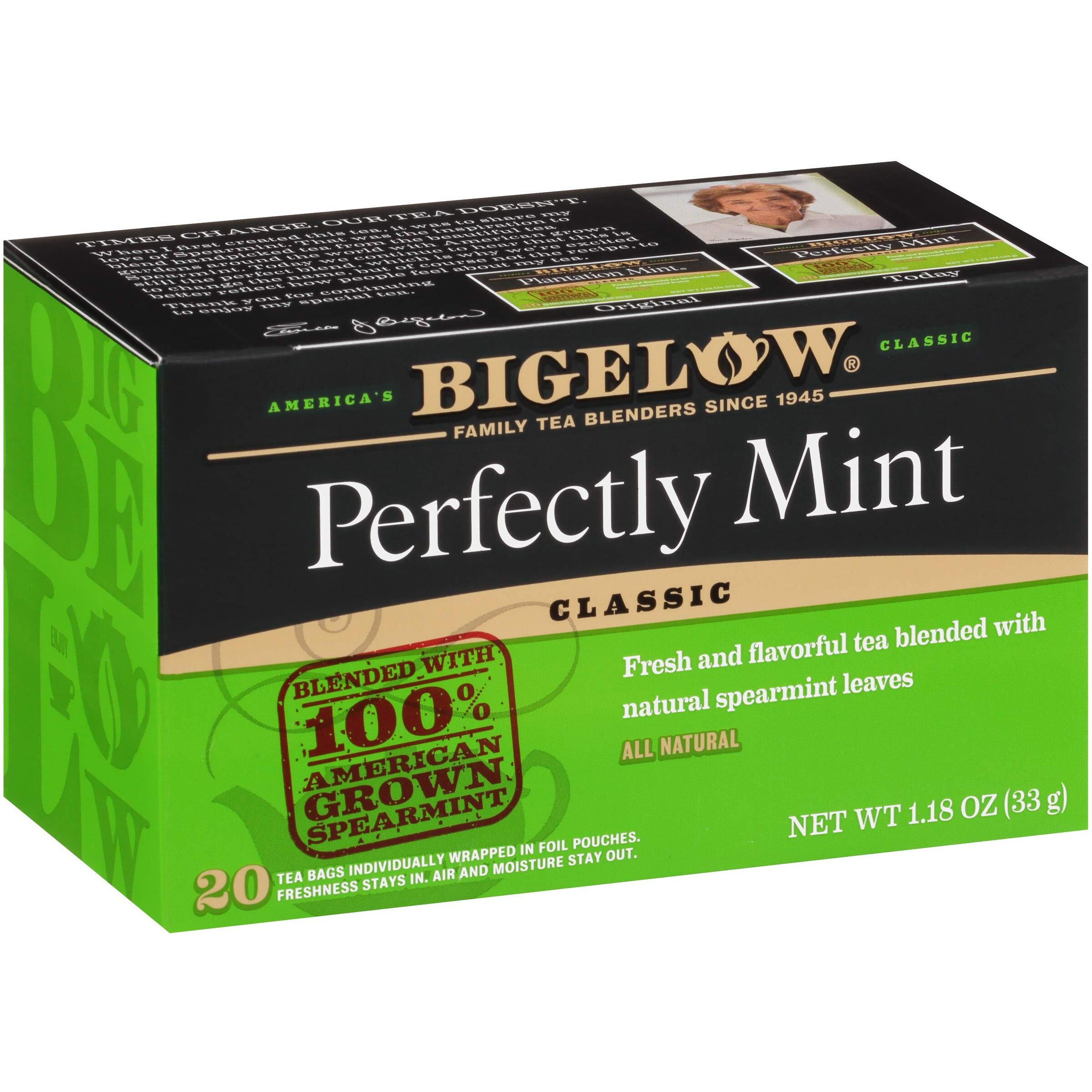 Bigelow Tea Perfectly Mint Black Tea, Caffeinated, 20 Count (Pack Of 6), 120 Total Tea Bags