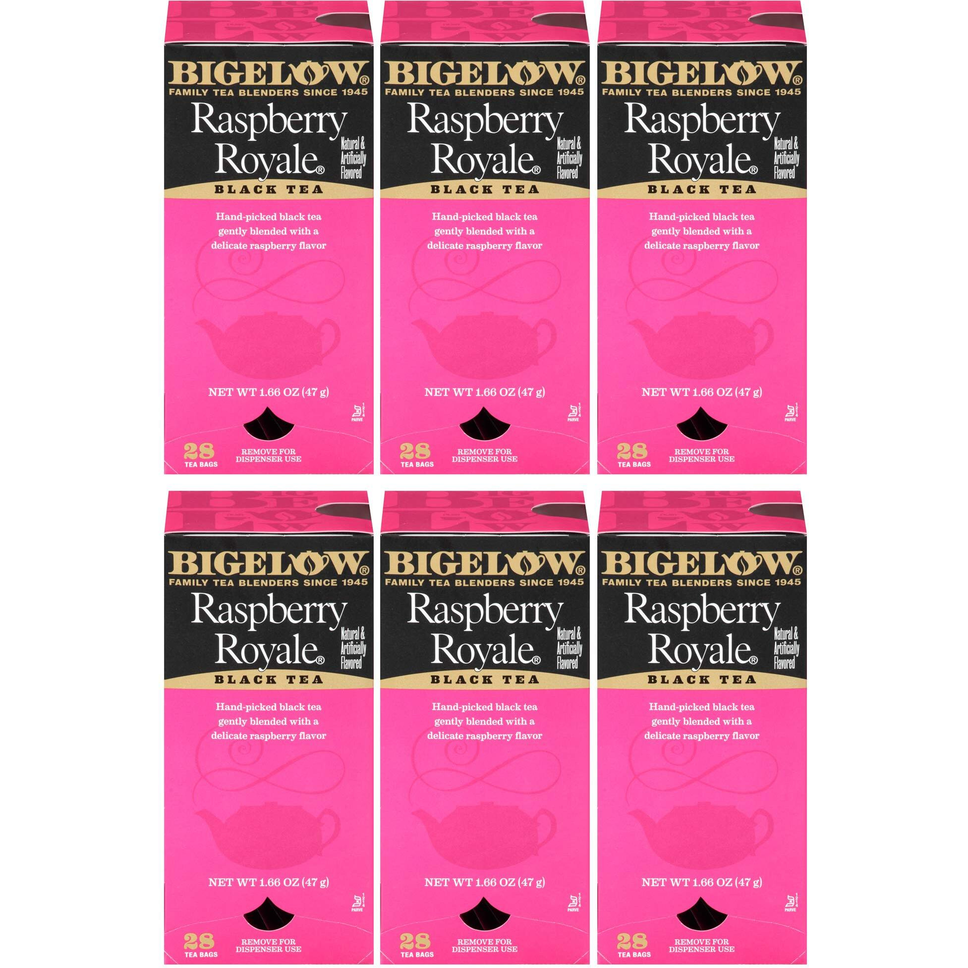 Bigelow Raspberry Royale Tea Bags 28-Count Boxes (Pack Of 6) Black Tea Bags All Natural Gluten Free Rich In Antioxidants