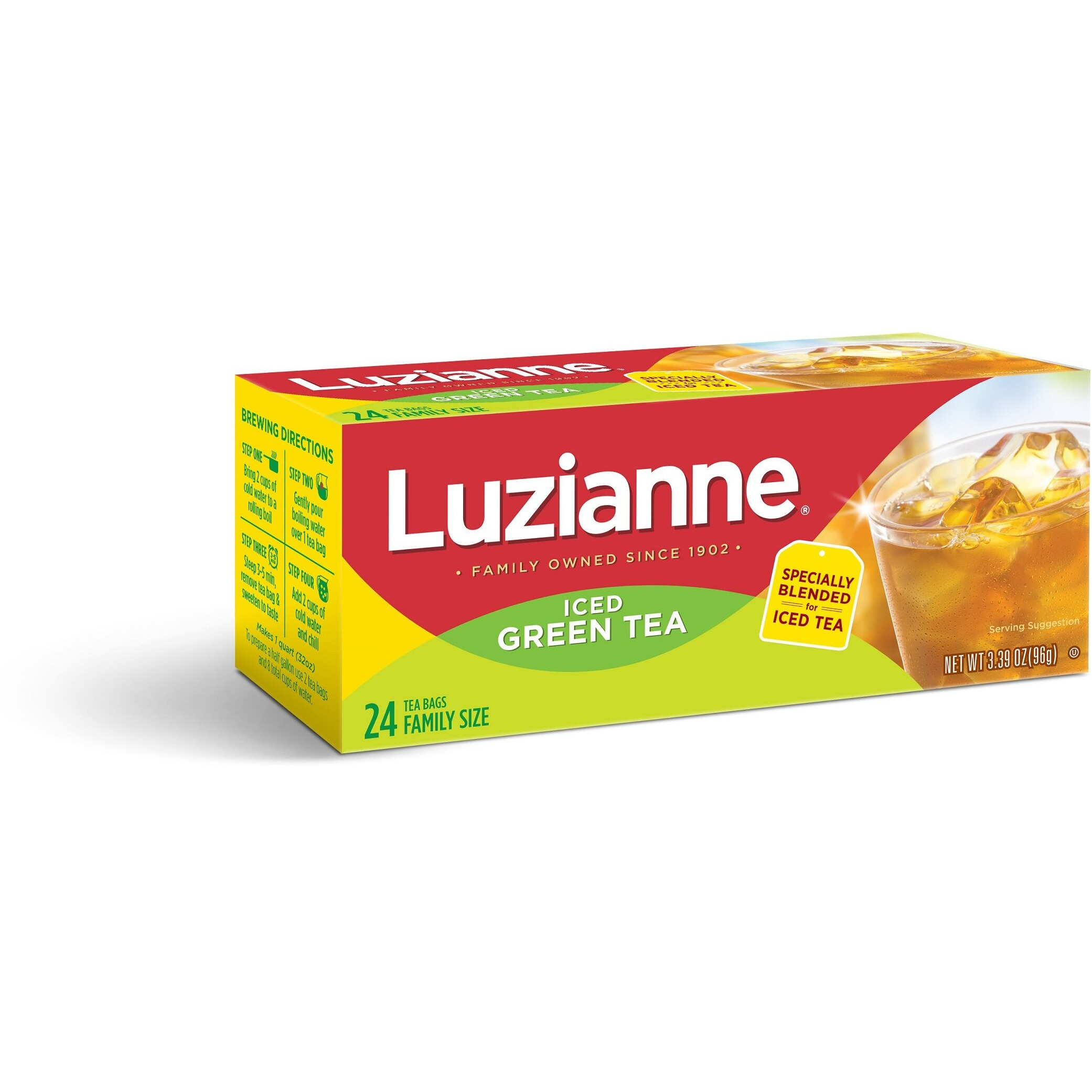 Luzianne Green Tea Bags, Family Size Unsweetened 144 Tea Bags (6 Boxes Of 24 Count Pack), Specially Blended For Iced Tea Clear & Refreshing Home Brewed Southern Iced Tea