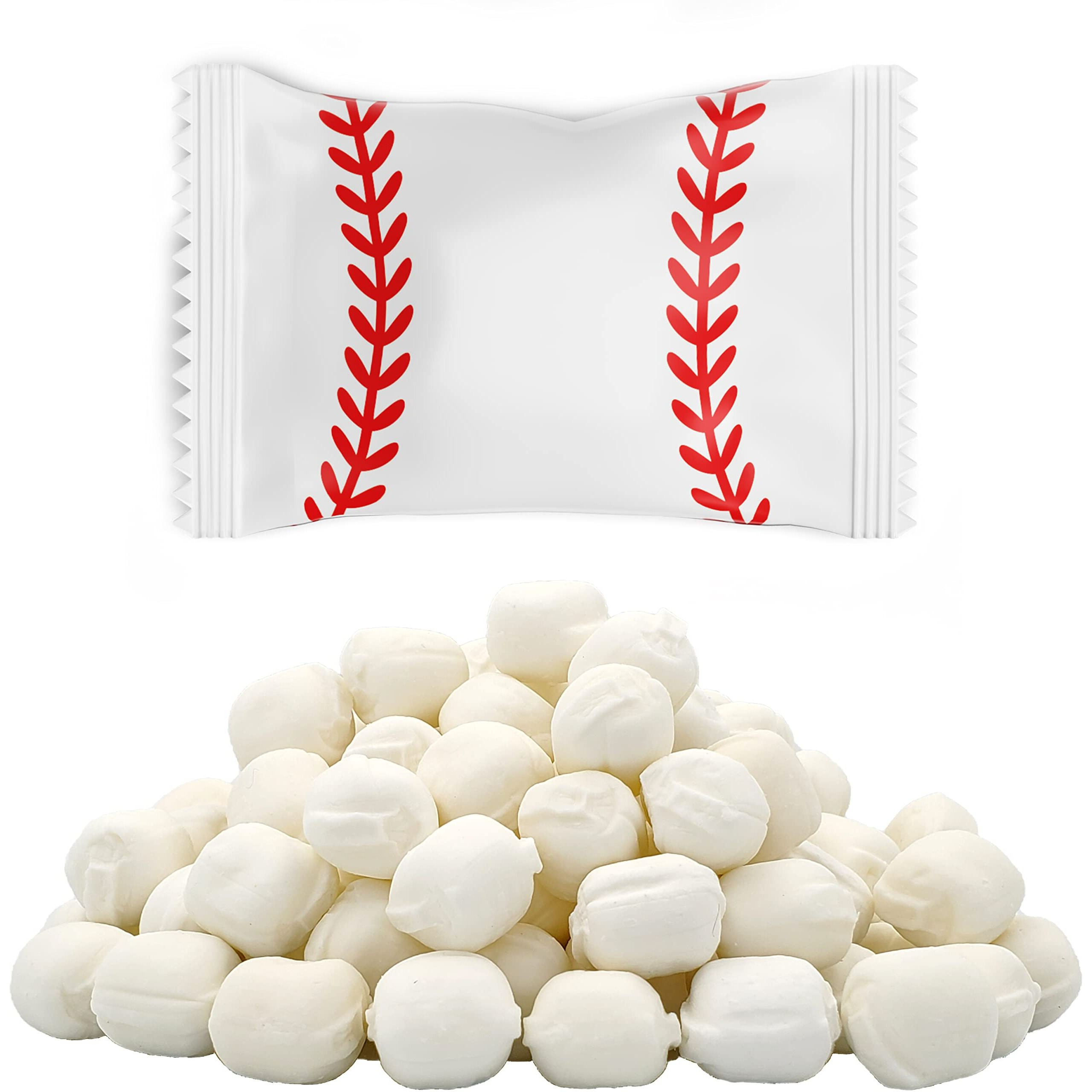 Sports Buttermints, Mint Candies, After Dinner Mints, Butter Mint Candy, Fat-Free, Kosher Certified, Individually Wrapped (Baseball, 55 Pieces)