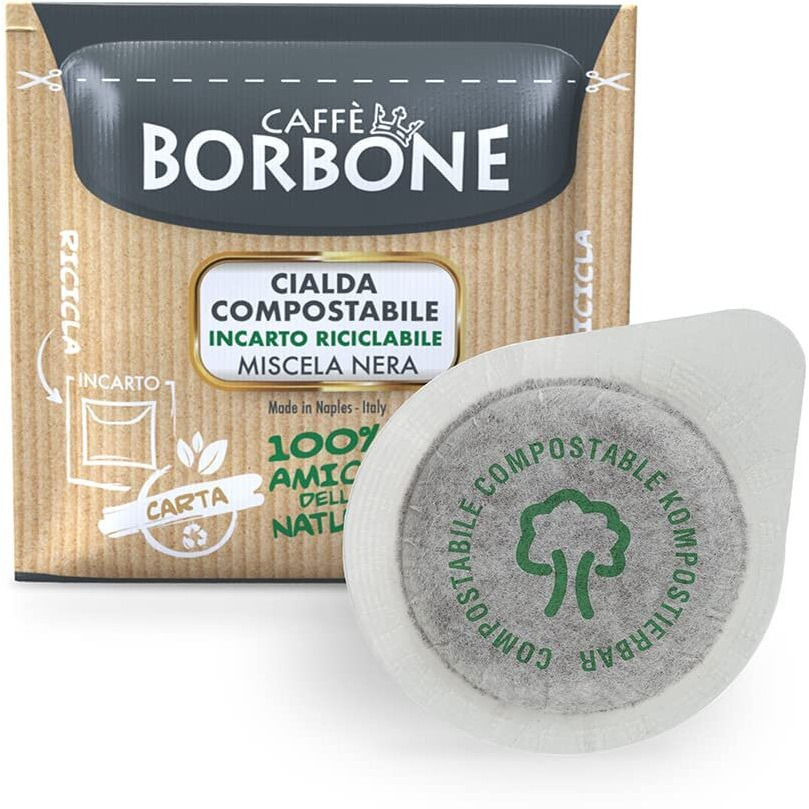 Caffe Borbone 150 Single Served Espresso Coffee Pods, Black Blend With Intensed And Marked Flavour, Roasted And Freshly Packaged In Italy