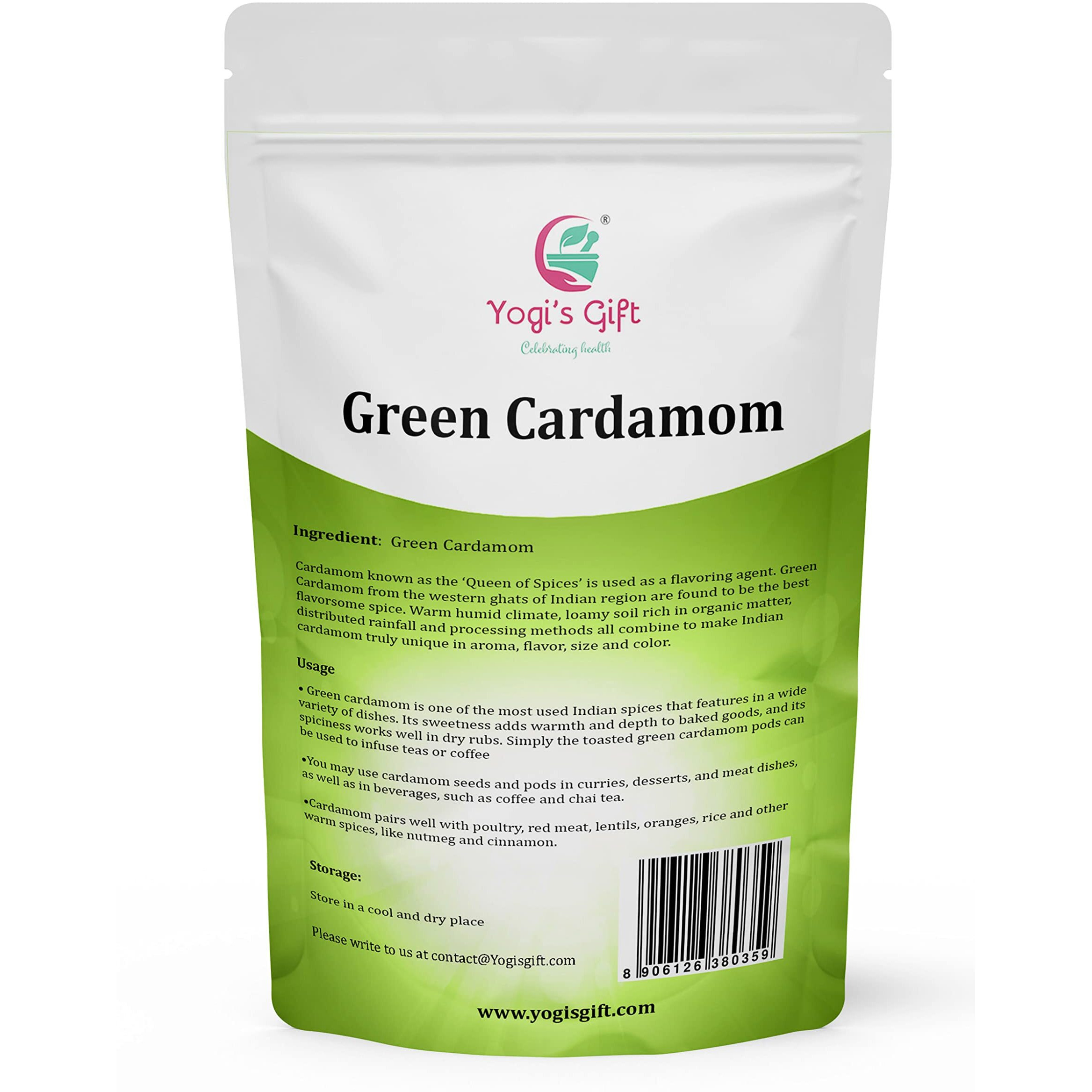 Indian Green Cardamom Pods Whole | Cardamom Bulk 1 Lb | Flavourful Indian Spice | Semillas De Cardamomo | By Yogi's Gift