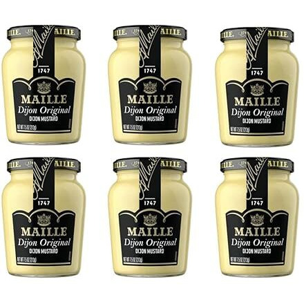 Maille Mustard, Dijon Originale No Added Sulfites, 7.5 Oz, 6 Count (Packaging May Vary)