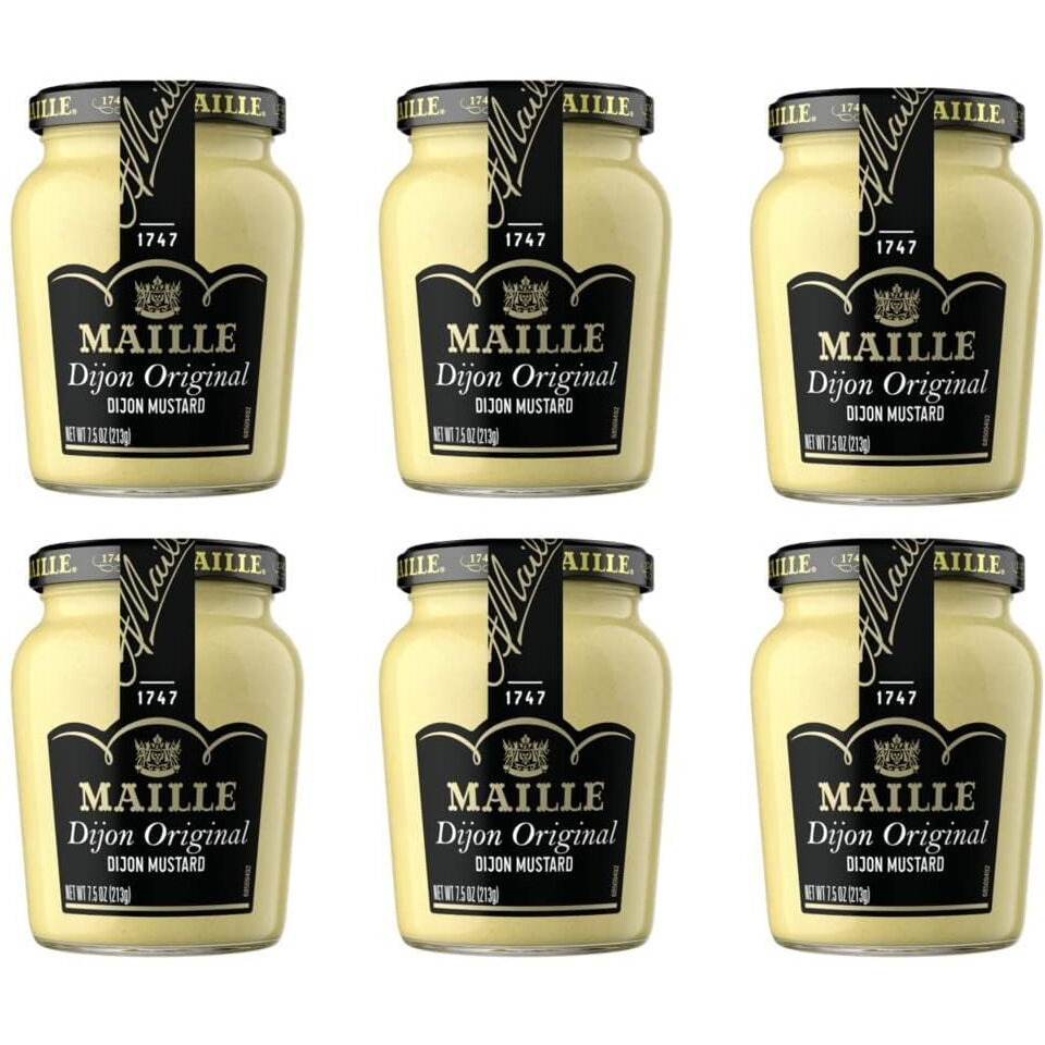 Maille Mustard, Dijon Originale No Added Sulfites, 7.5 Oz, 6 Count (Packaging May Vary)