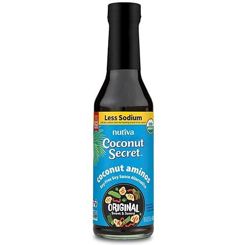 Coconut Secret Coconut Aminos - 8 Fl Oz - Low Sodium Soy Sauce Alternative, Low-Glycemic - Organic, Vegan, Non-Gmo, Gluten-Free, Kosher - Keto, Paleo, Whole 30 - 48 Servings