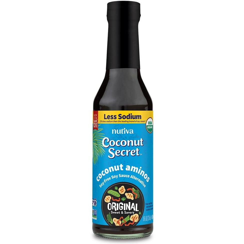 Coconut Secret Coconut Aminos - 8 Fl Oz - Low Sodium Soy Sauce Alternative, Low-Glycemic - Organic, Vegan, Non-Gmo, Gluten-Free, Kosher - Keto, Paleo, Whole 30 - 48 Servings