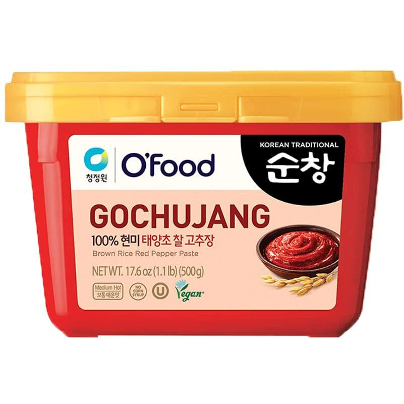 Ofood Gochujang Korean Red Chili Pepper Paste Sauce, Spicy, Sweet And Savory Korean Traditional Fermented Condiment, 100% Brown Rice, No Corn Syrup, Medium Hot, 11Lb