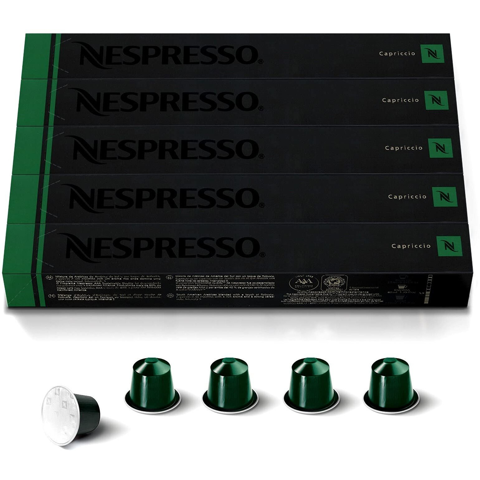 Nespresso Capsules Original Line, Capriccio, Medium Roast Espresso Coffee, 50 Count Coffee Pods
