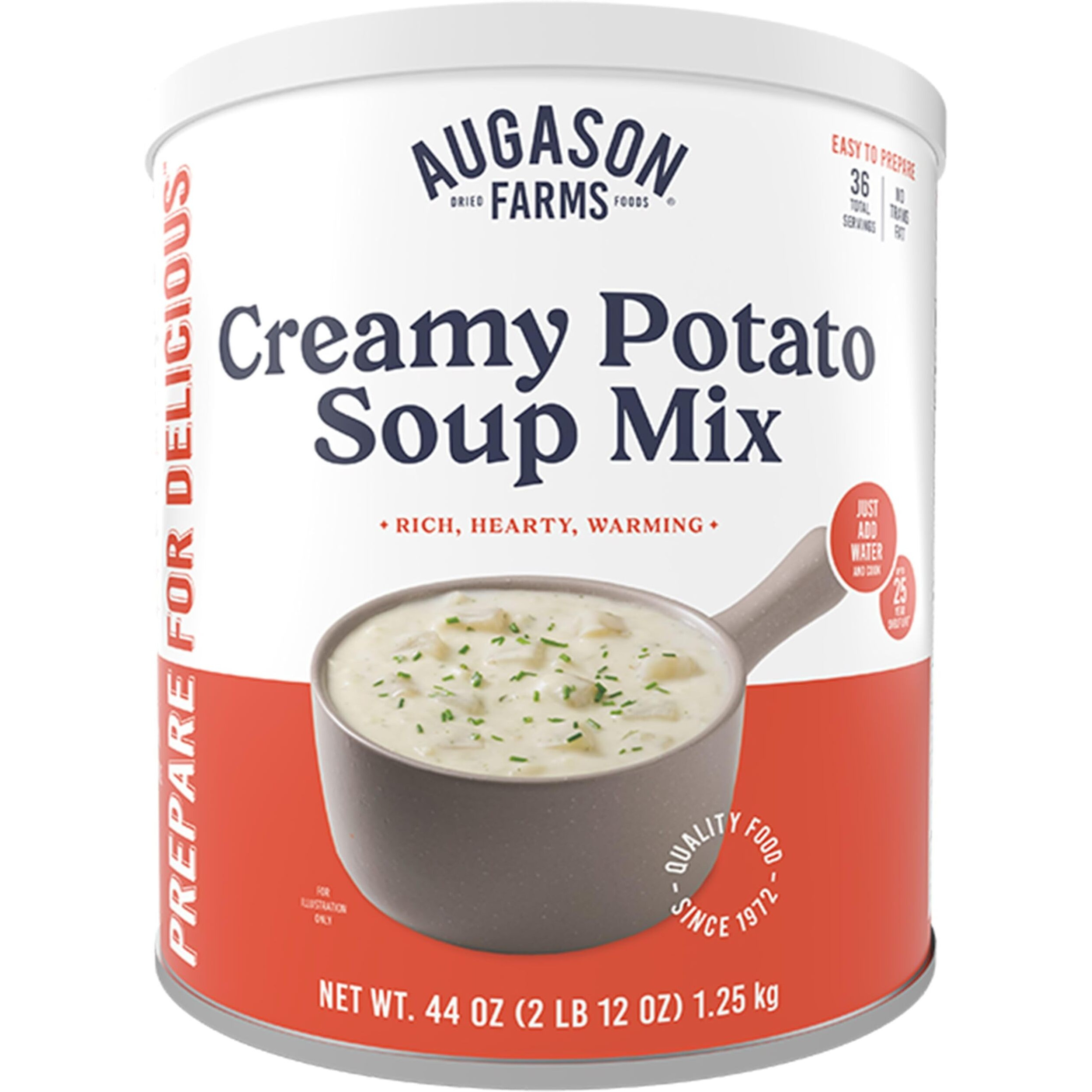 Augason Farms Creamy Potato Soup Mix Can, Emergency Food Supply, Everyday Meals, 36 Servings