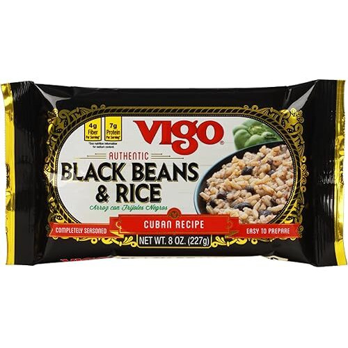 Vigo Authentic Black Beans & Rice, Low Fat, 8Oz (Black Beans & Rice, Pack Of 12)