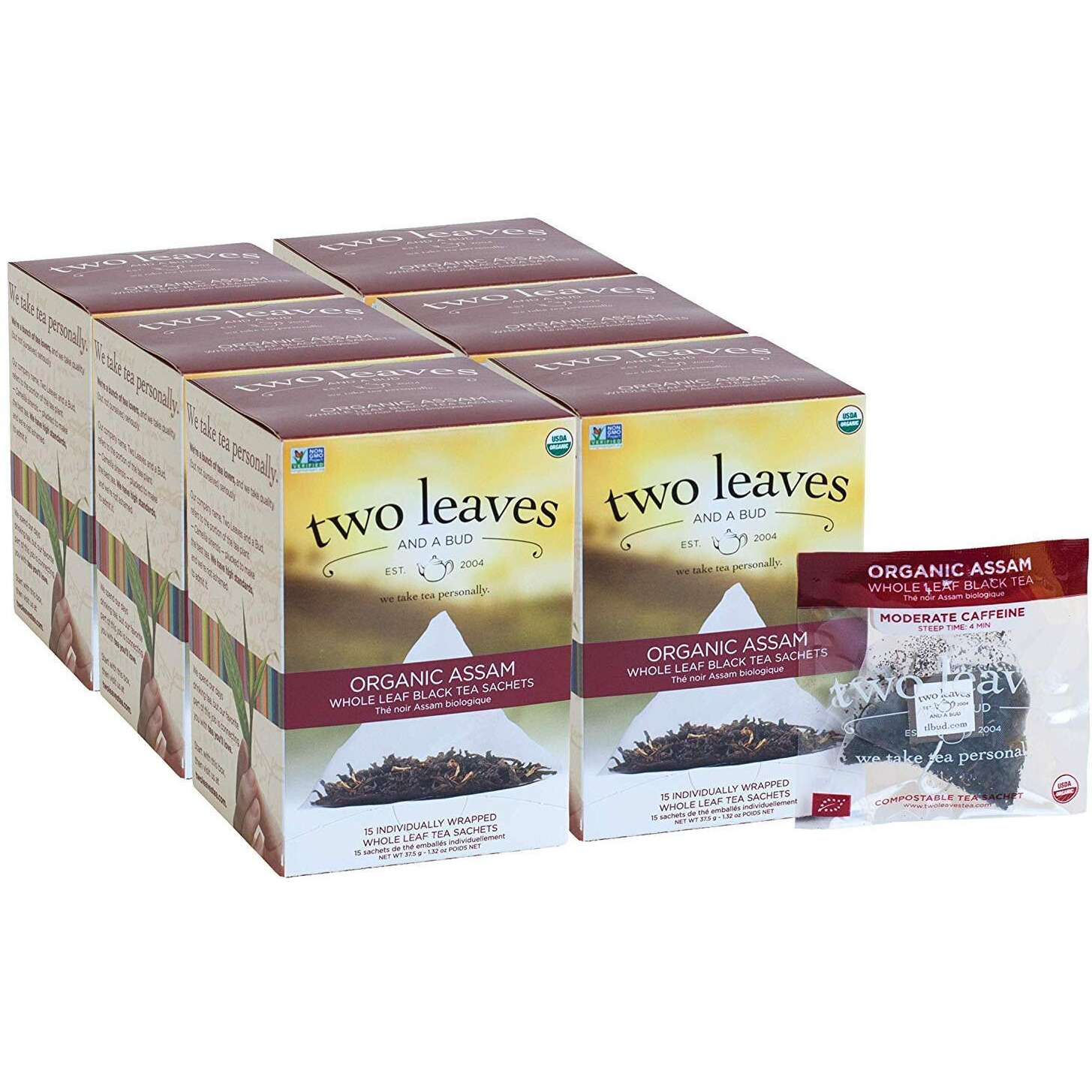 Two Leaves And A Bud Black Tea - Organic Assam - Case Of 6 - 15 Bags(D0102H5Kqdj)