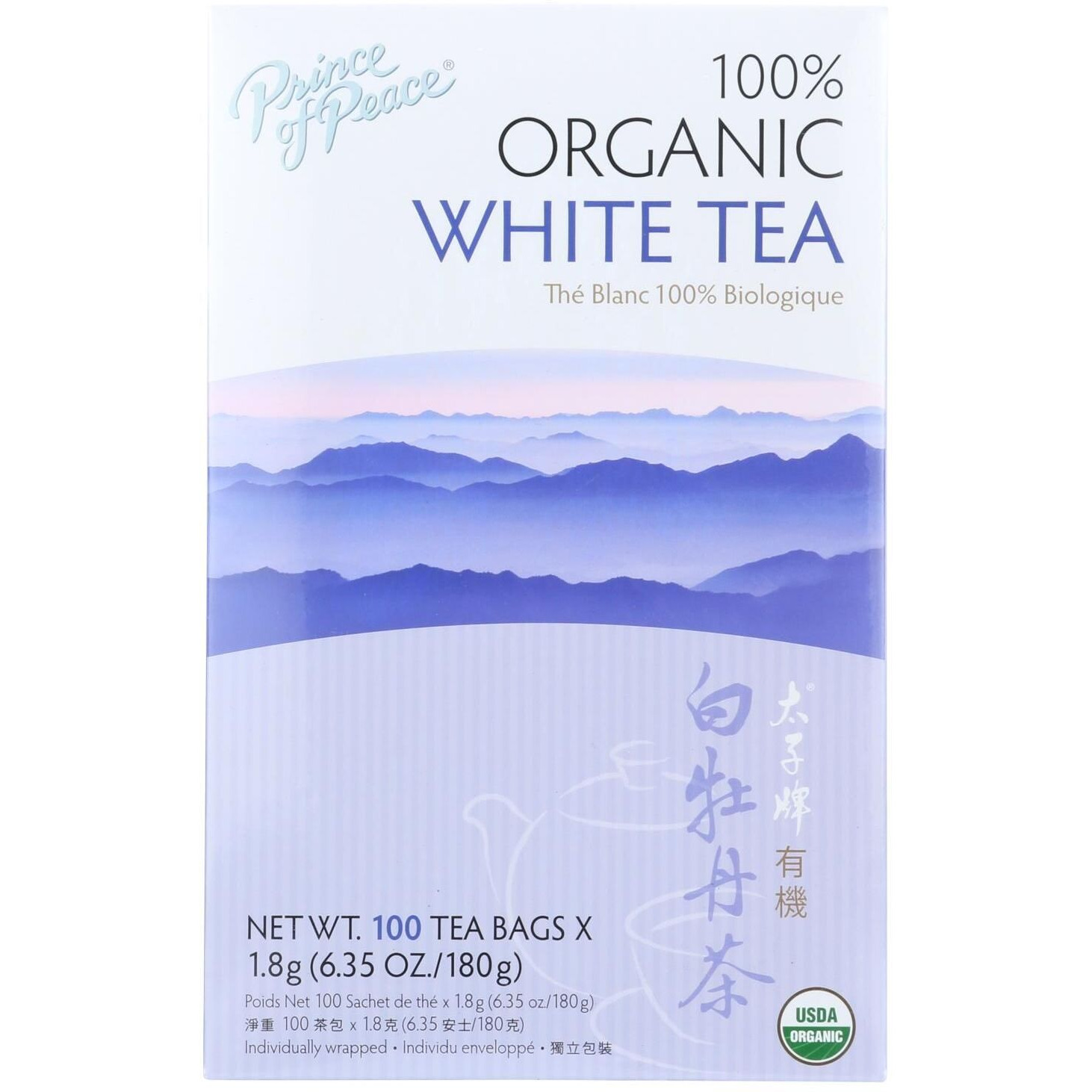 Prince Of Peace Organic Premium Peony White Tea - 100 Tea Bags(D0102H5Kgax)