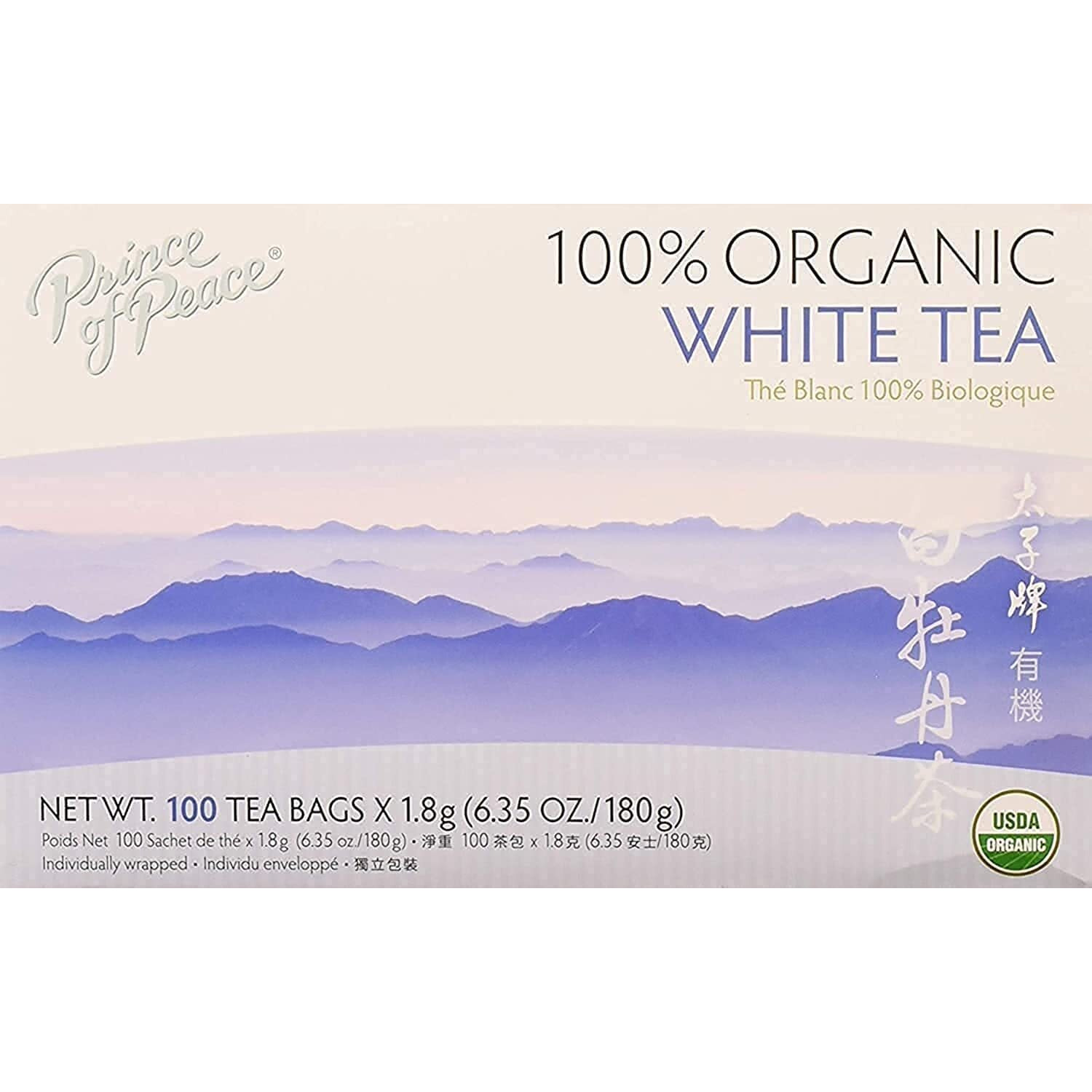 Prince Of Peace Organic Premium Peony White Tea - 100 Tea Bags(D0102H5Kgax)