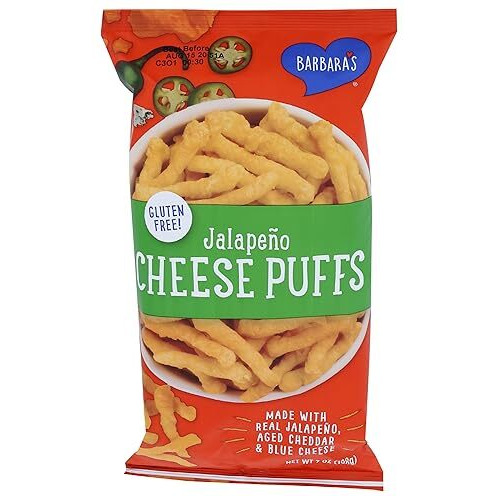 Barbaras Bakery, Puffs Cheese Jalapeno, 7 Ounce