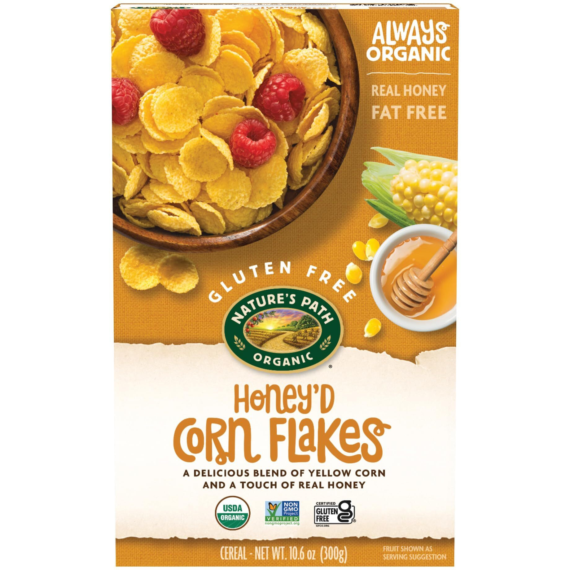 Nature's Path Organic Honey'D Corn Flakes Cereal, 10.6 Oz