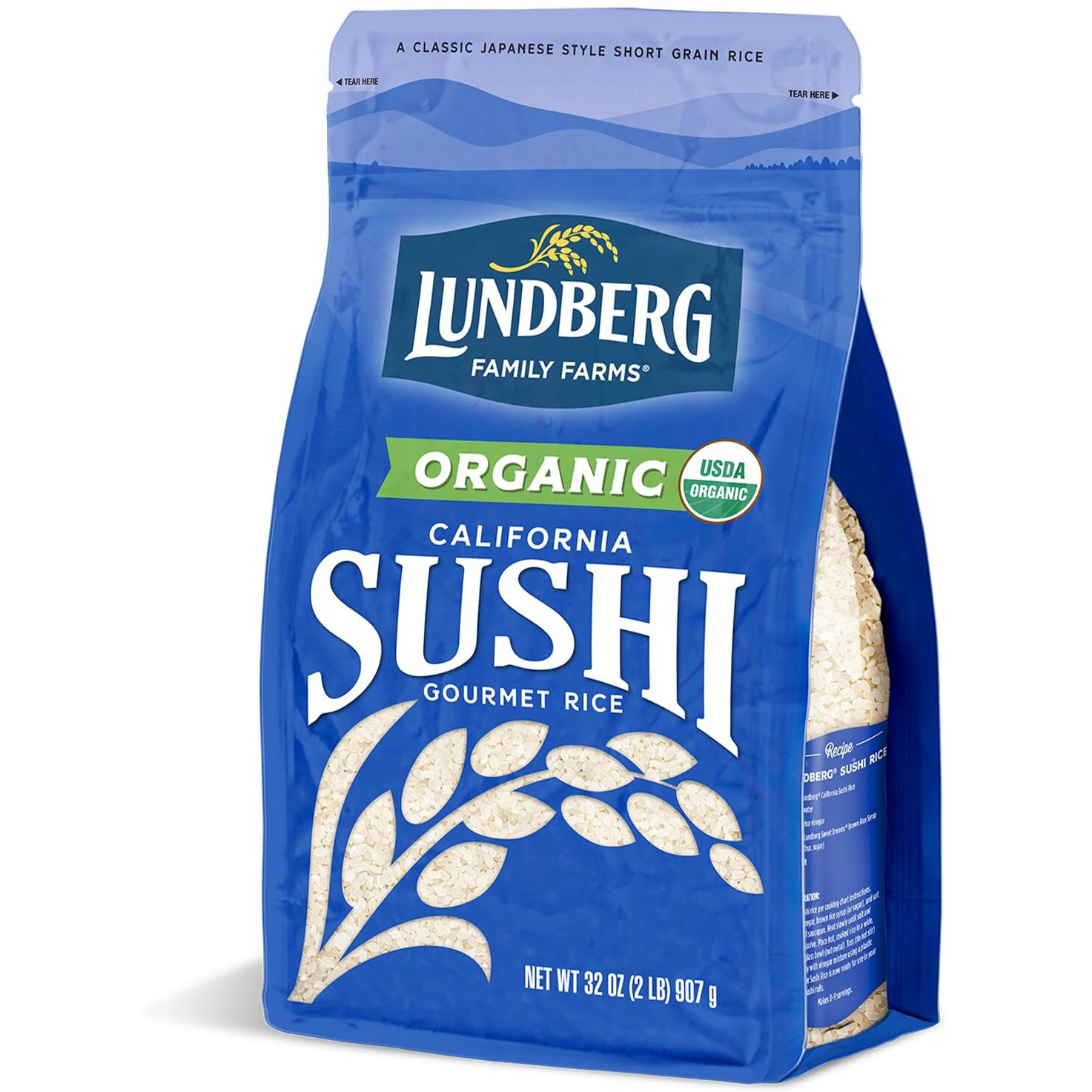 Lundberg Family Farms Organic Sushi White Rice - Case Of 6 - 2 Lb(D0102H5Ky3P)