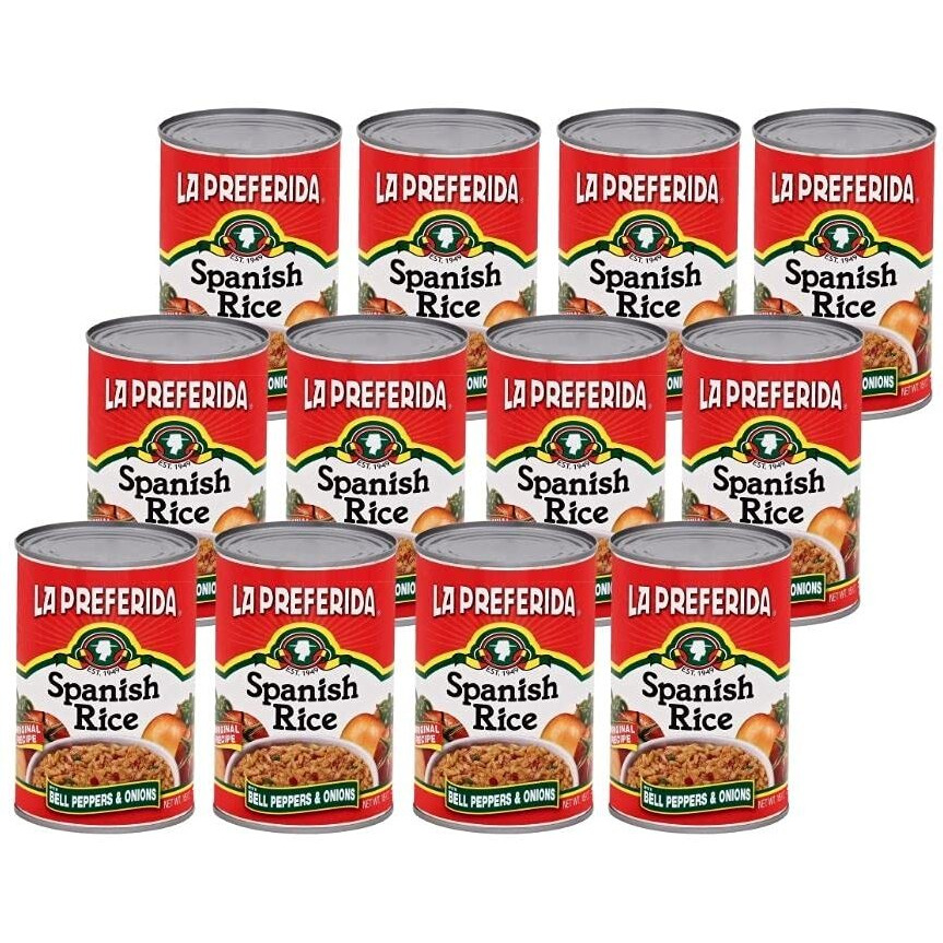 La Preferida Canned Spanish Rice - Quick & Easy, Robust Sauce Of Tomatoes, Bell Pepper And Onion. Vegan, Natural Ingredients, 15 Oz (Pack Of 12)