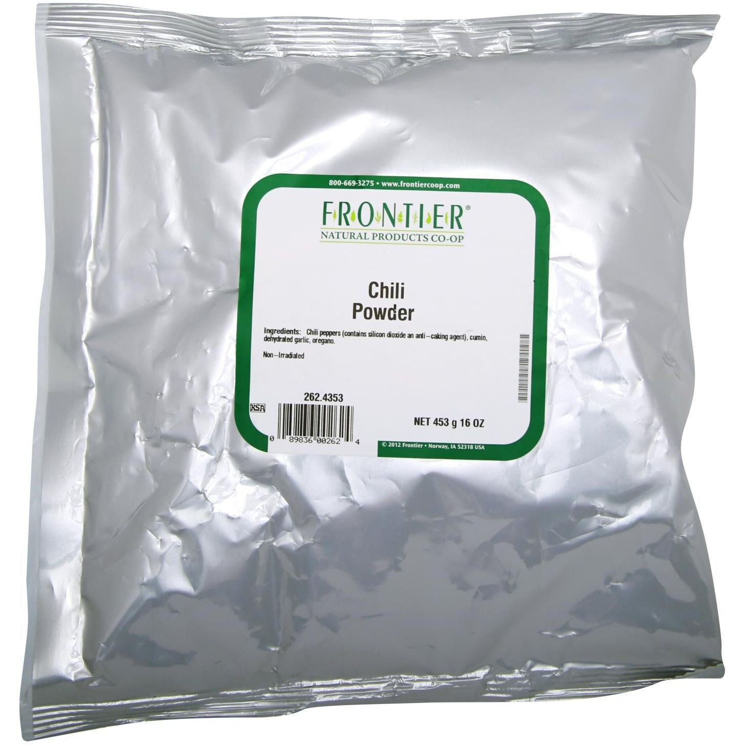 Frontier Herb Chili Powder Seasoning Blend Salt Free - Single Bulk Item - 1Lb(D0102H5W1Dj)