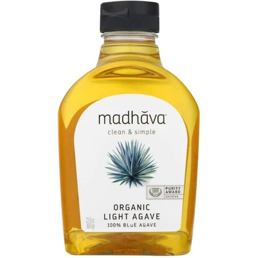 Madhava Organic Light Agave (92 Oz, Pack Of 2), Liquid Sugar Alternative, 100% Pure Organic Blue Agave Nectar, Vegan, Non-Gmo, Natural Sweetner, Clean Drink Mix