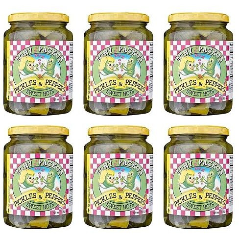 Tony Packo's Pickles And Peppers Sweet Hots, 24 Ounce (Pack Of 6)