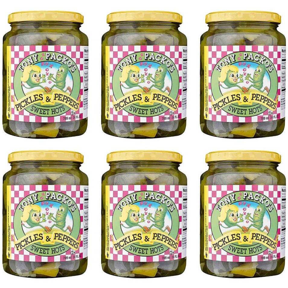 Tony Packo's Pickles And Peppers Sweet Hots, 24 Ounce (Pack Of 6)
