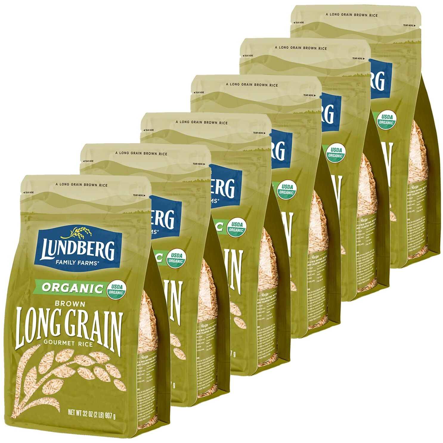 Lundberg Family Farms Organic Brown Long Grain Rice - Case Of 6 - 2 Lb(D0102H5Kdbj)