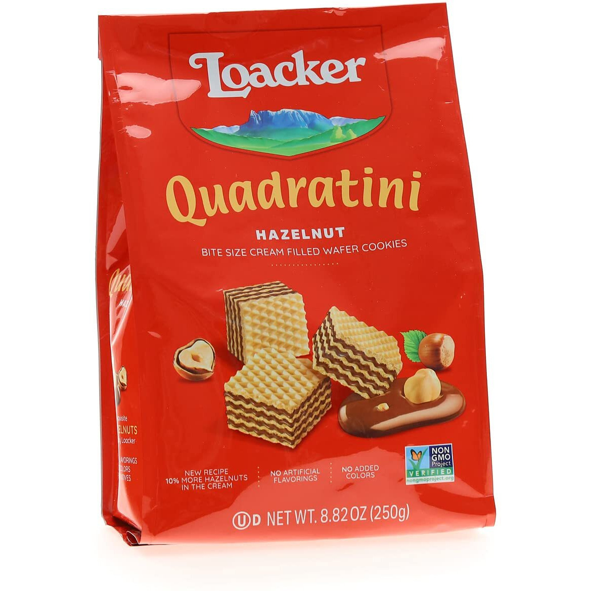 Loacker Quadratini Bite Size Wafer Cookies Hazelnut - 8.82 Oz