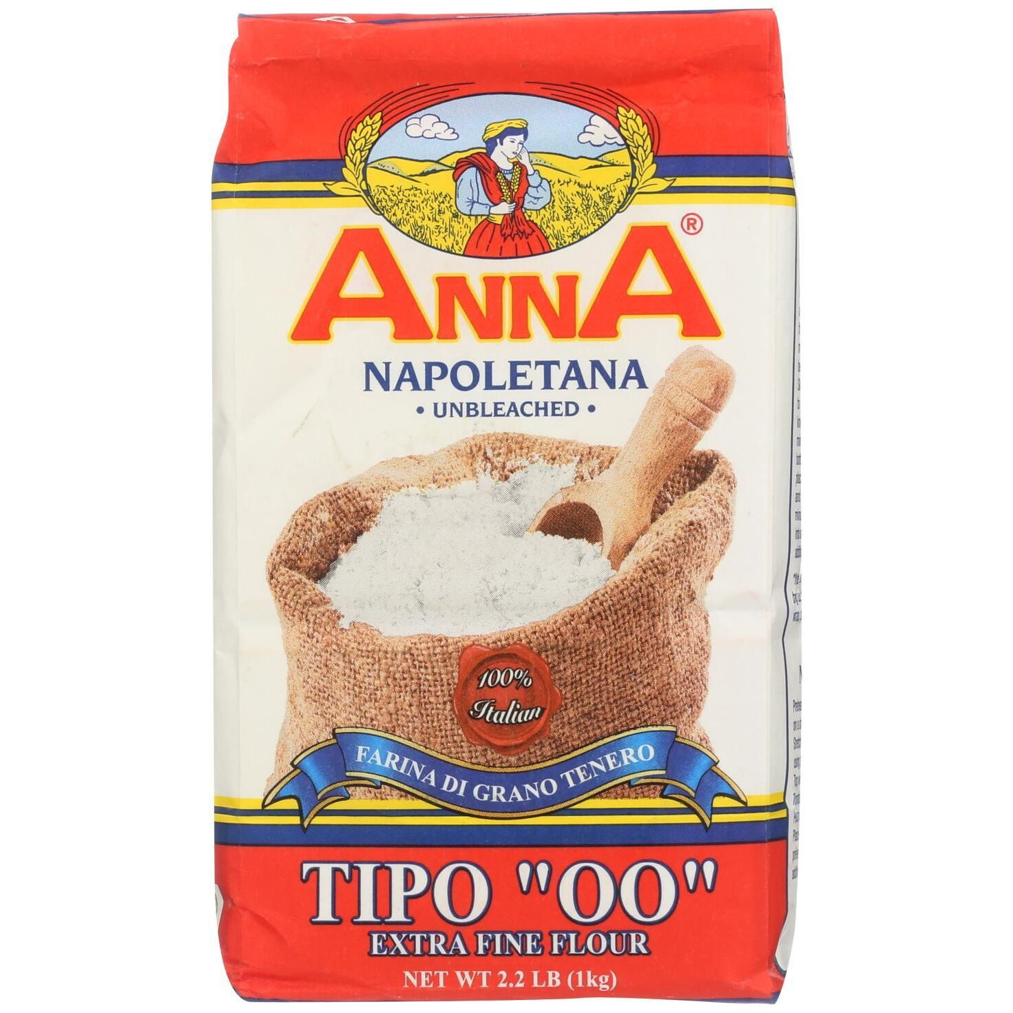 Anna Extra Fine Flour - Anna 00 Flour - Case Of 10 - 22 Lb(D0102H5Km6X)