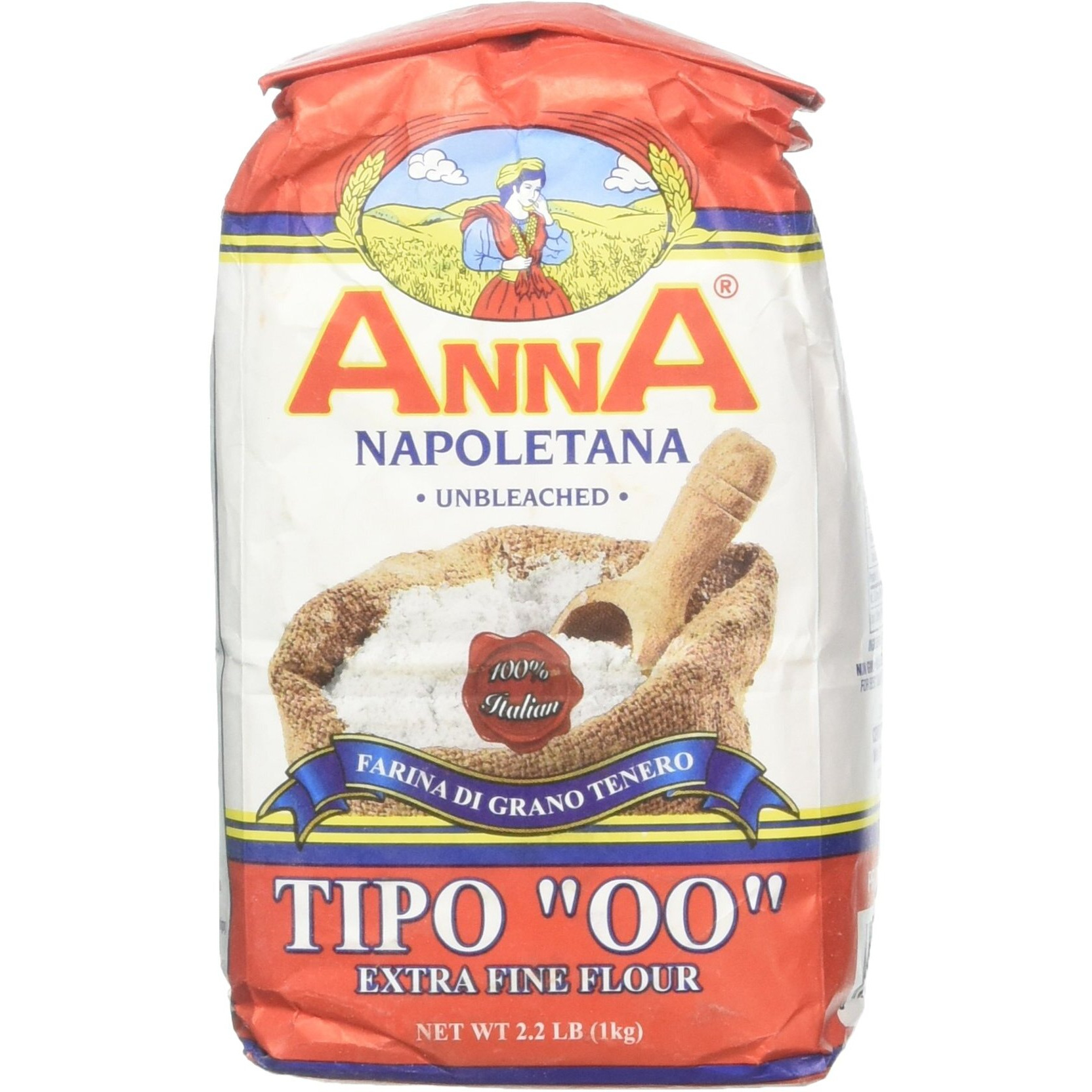 Anna Extra Fine Flour - Anna 00 Flour - Case Of 10 - 22 Lb(D0102H5Km6X)