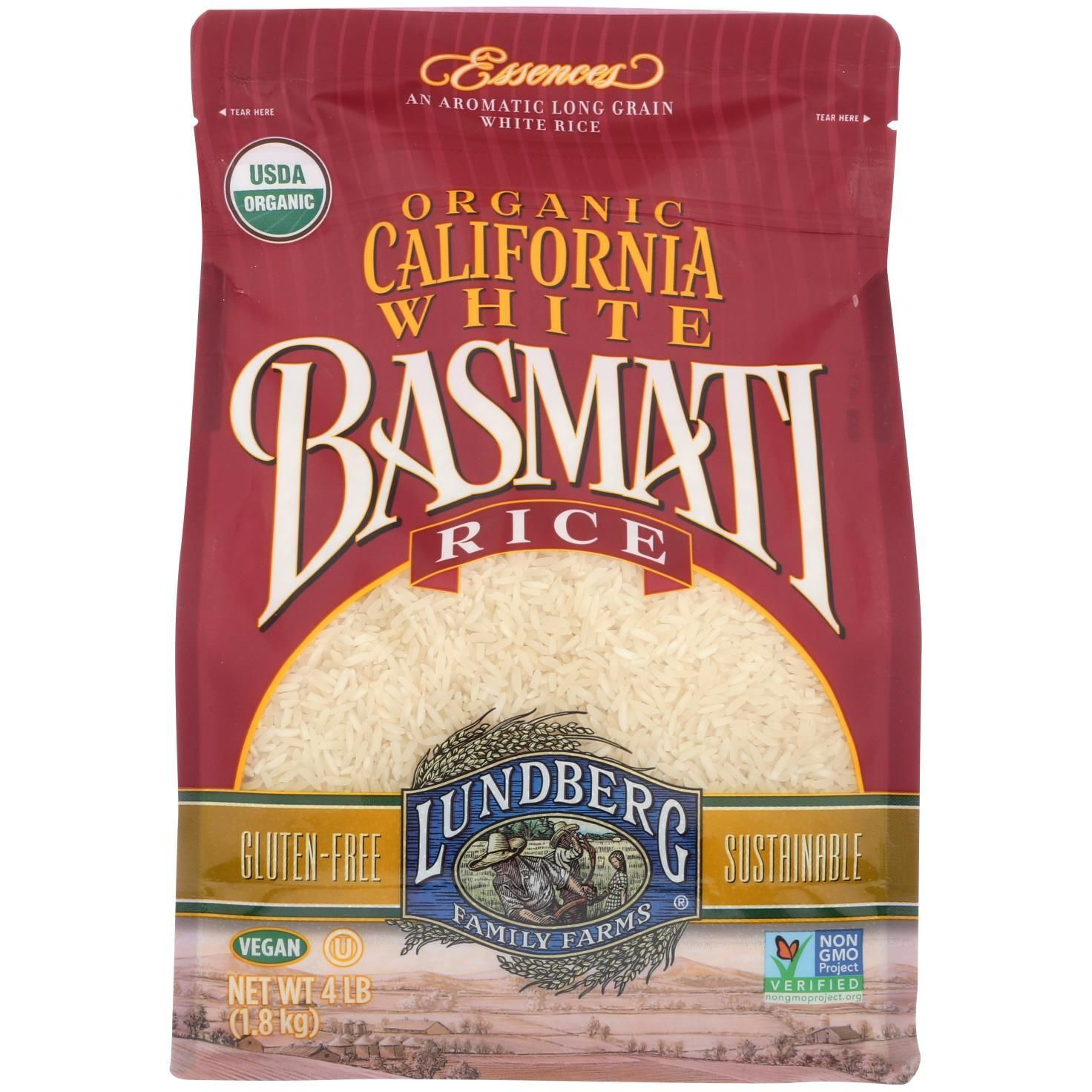 Lundberg Family Farms Organic White Basmati Rice - Case Of 6 - 4 Lb(D0102H5Nl4T)