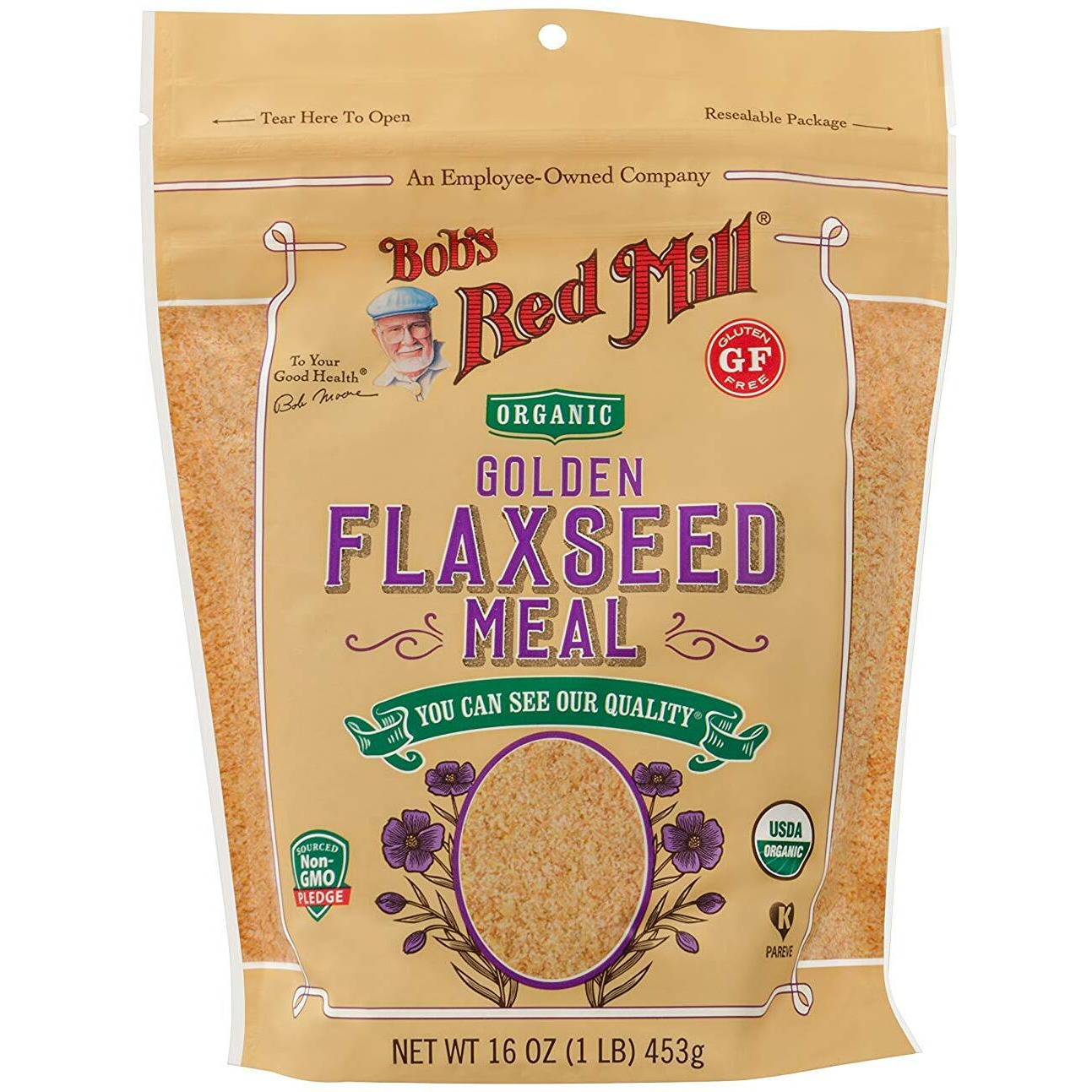 Bob's Red Mill Organic Golden Flaxseed Meal, 16Oz (Pack Of 1) - Non Gmo, Vegan, Paleo Friendly, Keto Friendly, Kosher