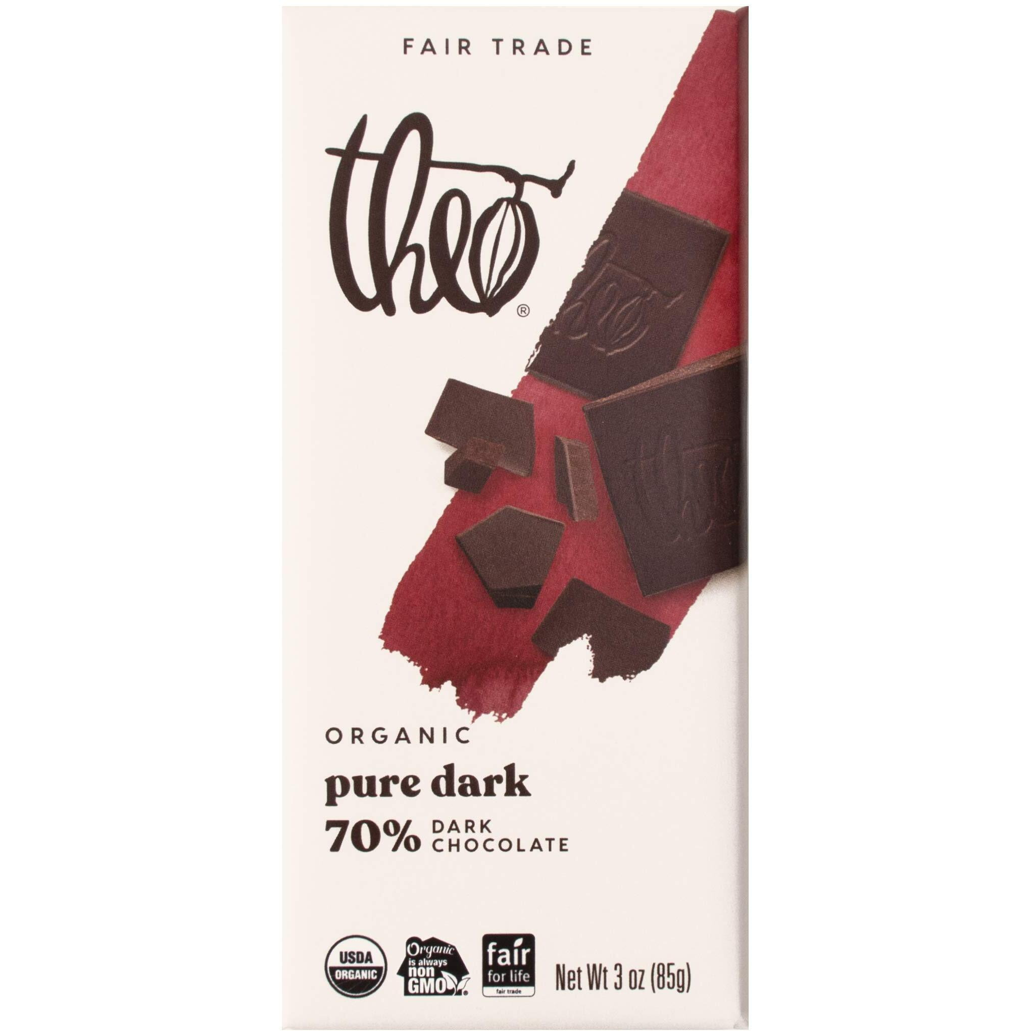Theo Chocolate Dark Chocolate 70% Cacao Bar (12X3Oz)