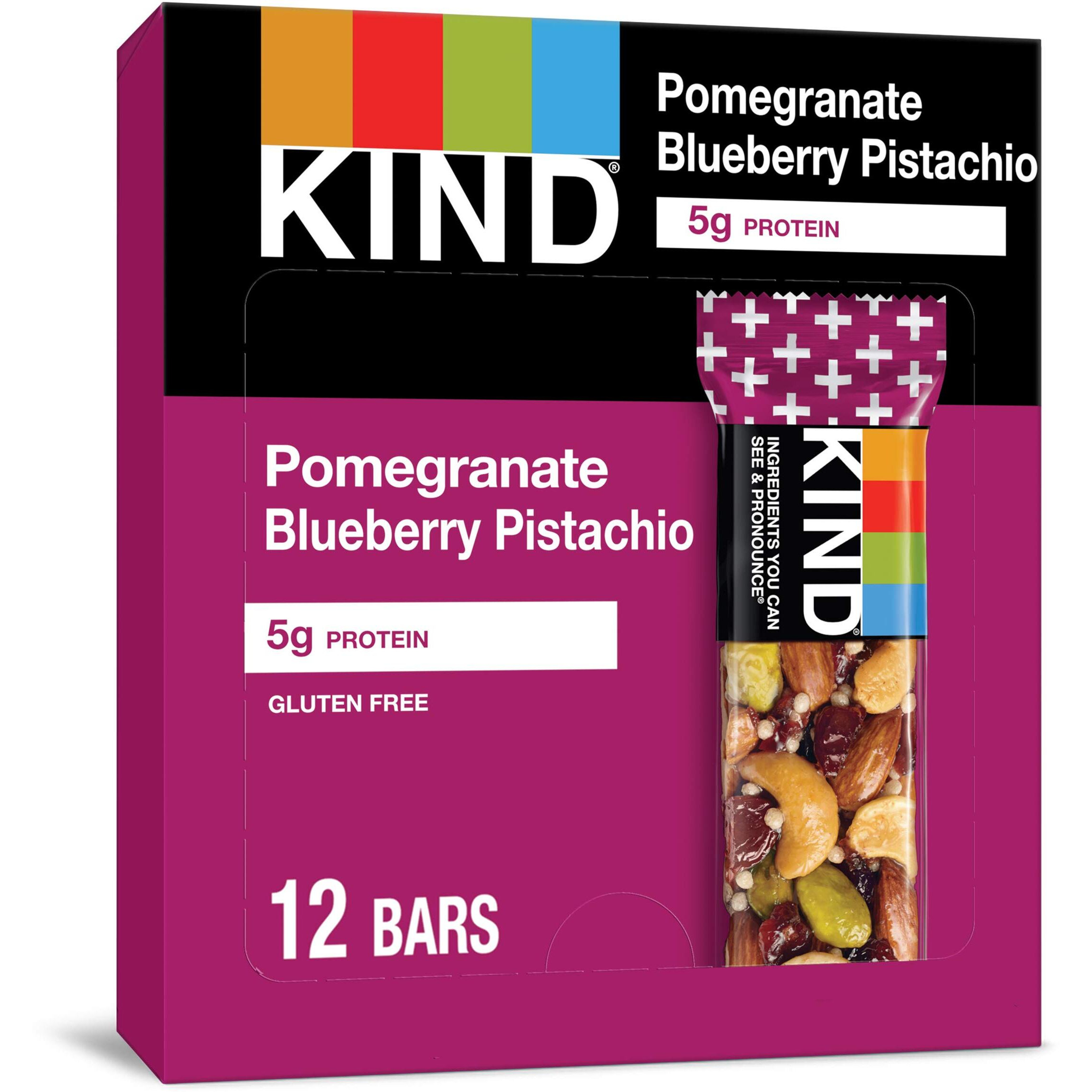 Kind Bars, Pomegranate Blueberry Pistachio, Healthy Snacks, Gluten Free, 5G Protein 12 Count
