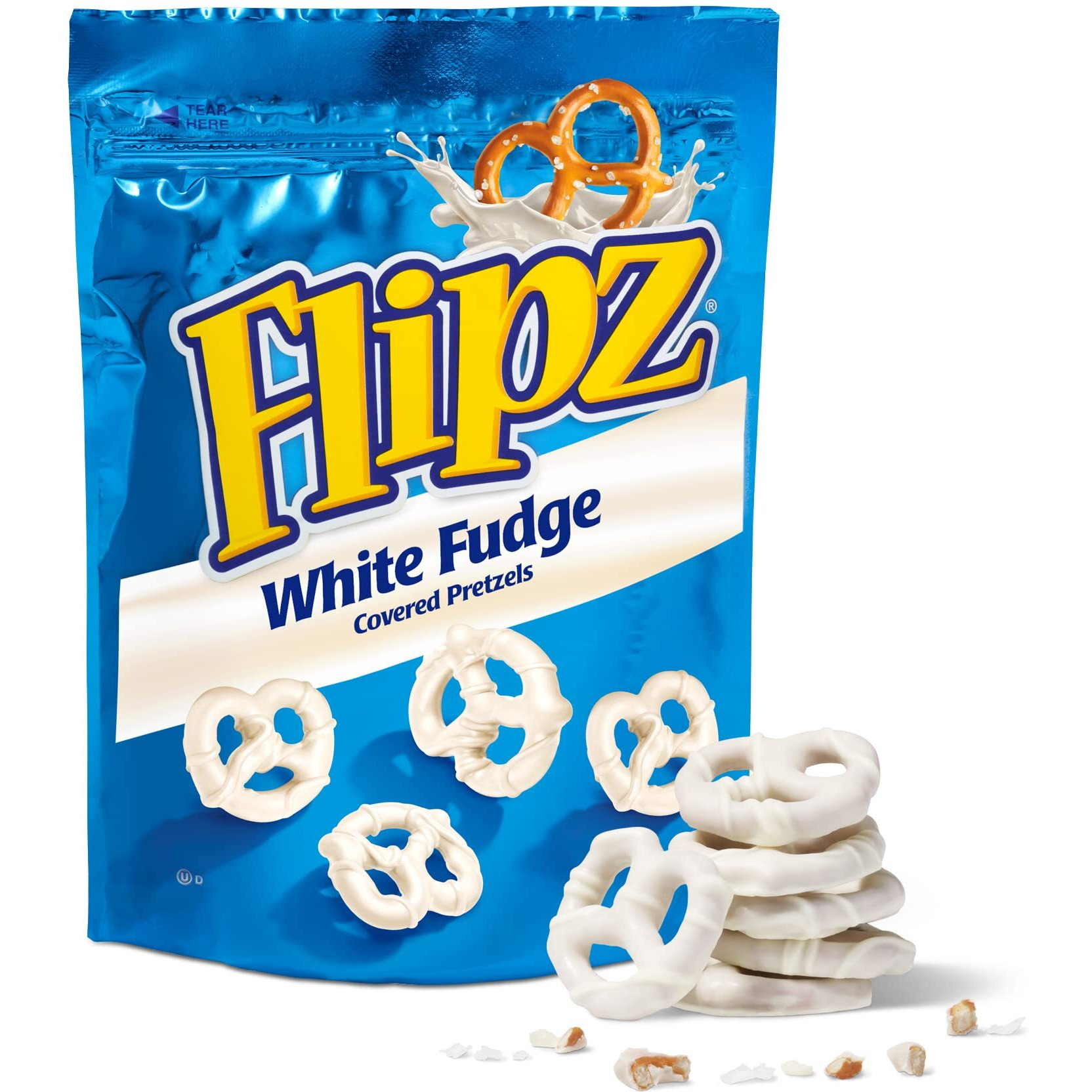 Flipz White Fudge Covered Pretzel, 5 Ounce (Pack Of 6)