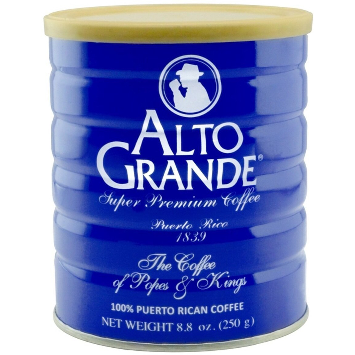 Alto Grande Super Premium Coffee Ground, Single Origin, Puerto Rico, 8.8 Ounce Canister