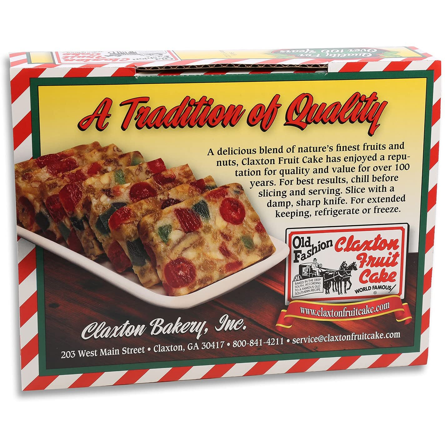 Claxton Fruit Cake - 3-1 Lb. - Holiday Pack - Regular Recipe