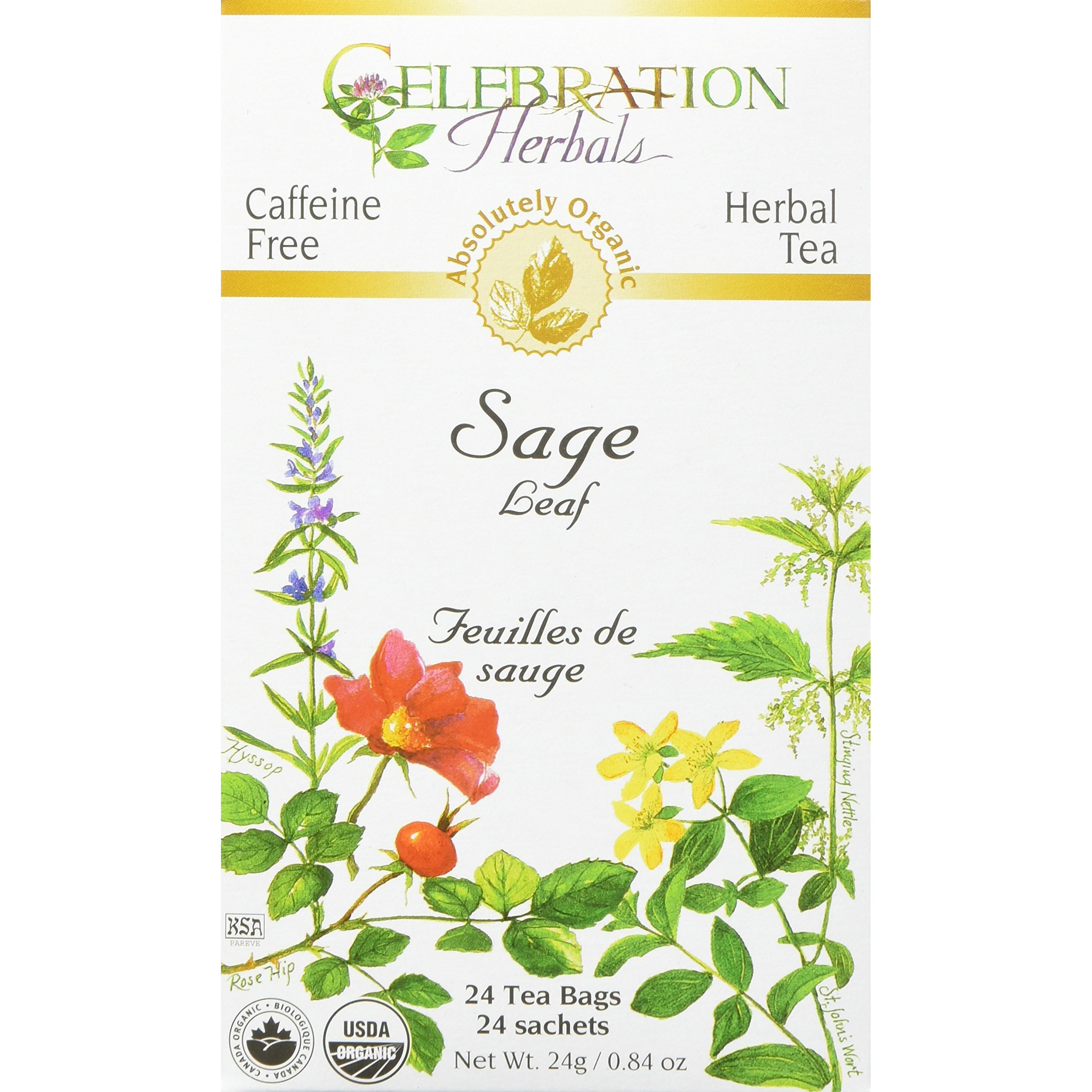 Celebration Herbals Sage Leaf Organic 24 Bag, 0.02 Pound