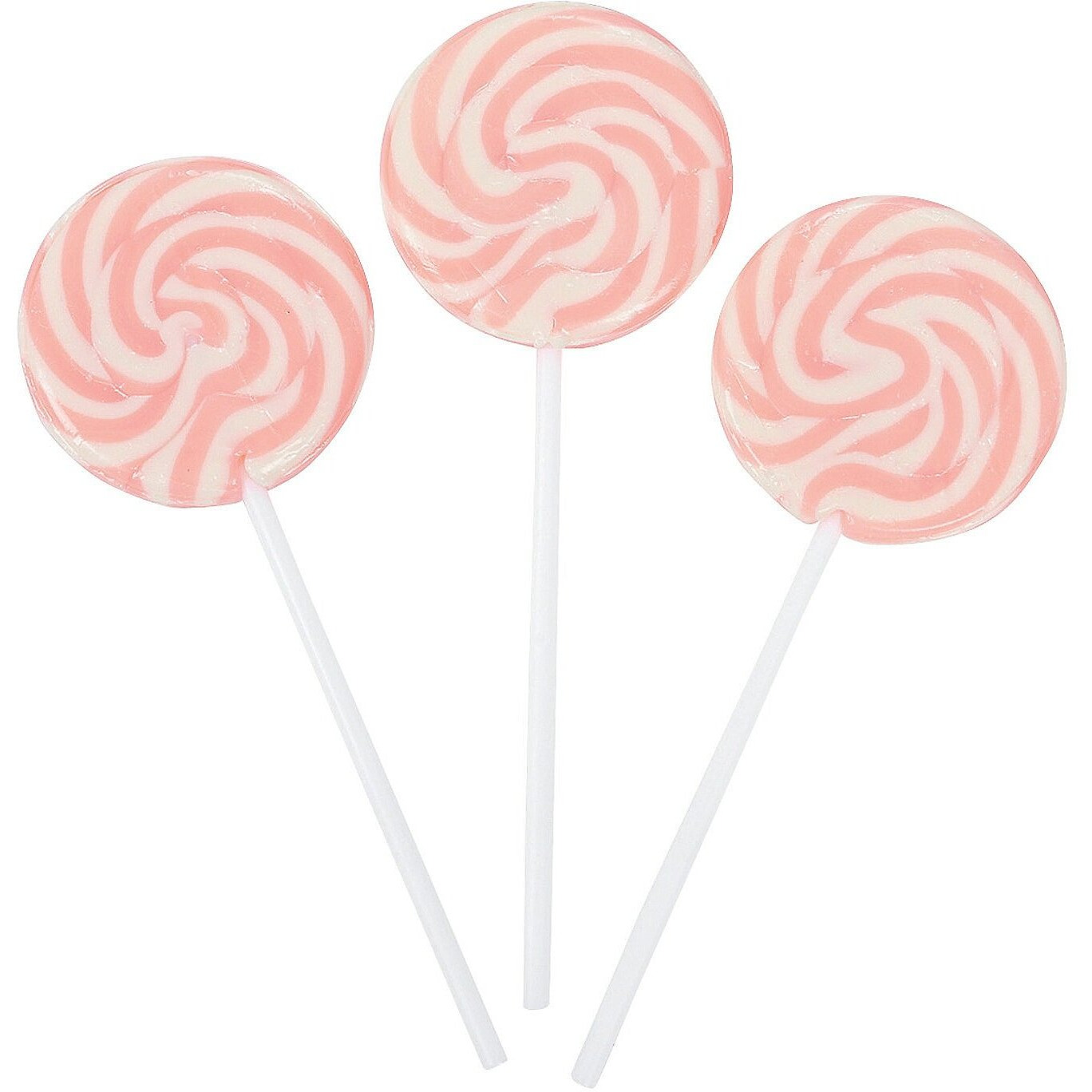 Pink Swirl Lollipop Suckers - 24 Individually Wrapped Pieces