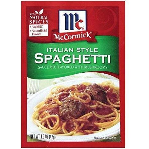 Mccormick Italian Mushroom Spagehetti Sauce Mix (Pack Of 4) 1.5 Oz Packets