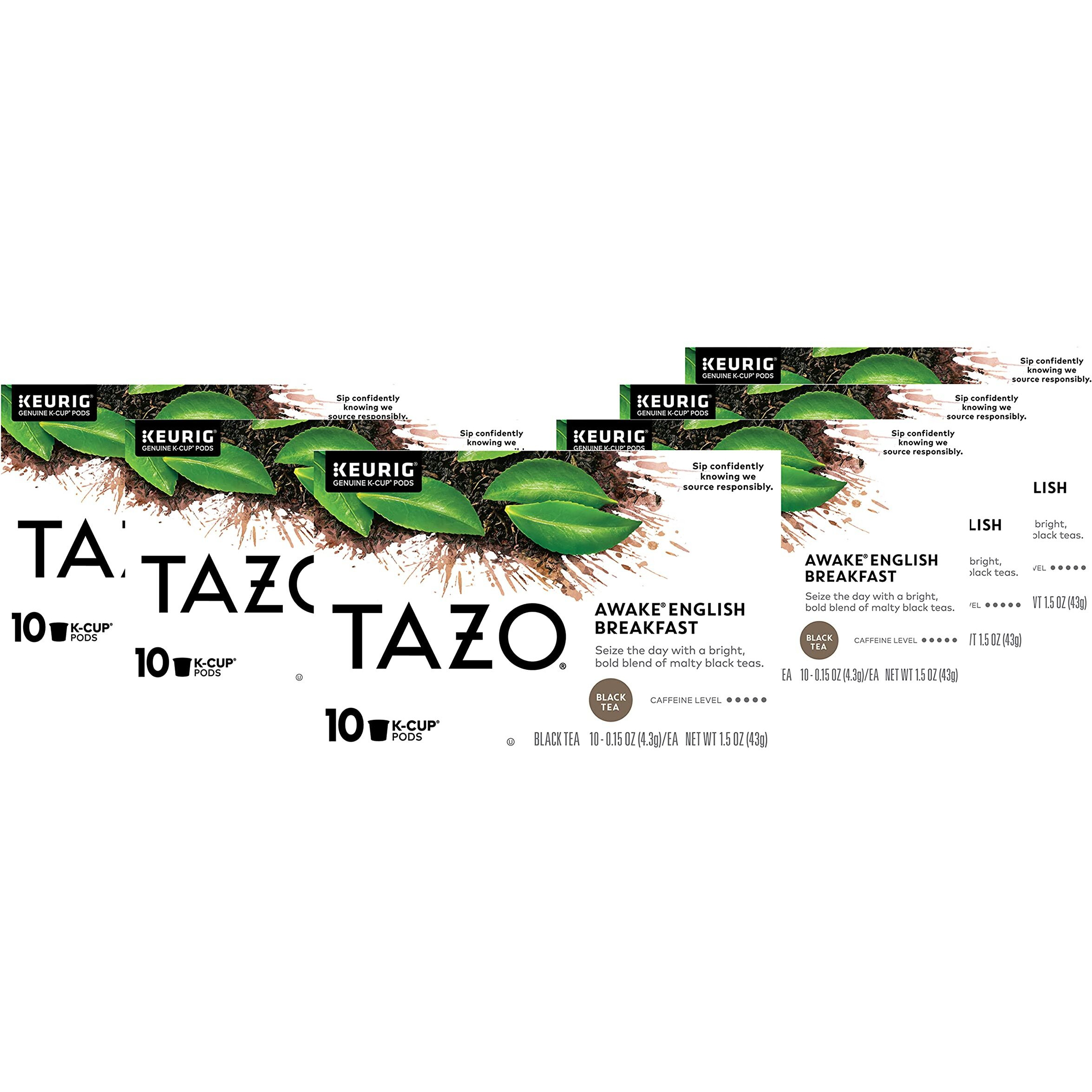 Tazo K-Cups For Bold Traditional Breakfast-Style Black Tea, 10 Tea Bags (Pack Of 6)