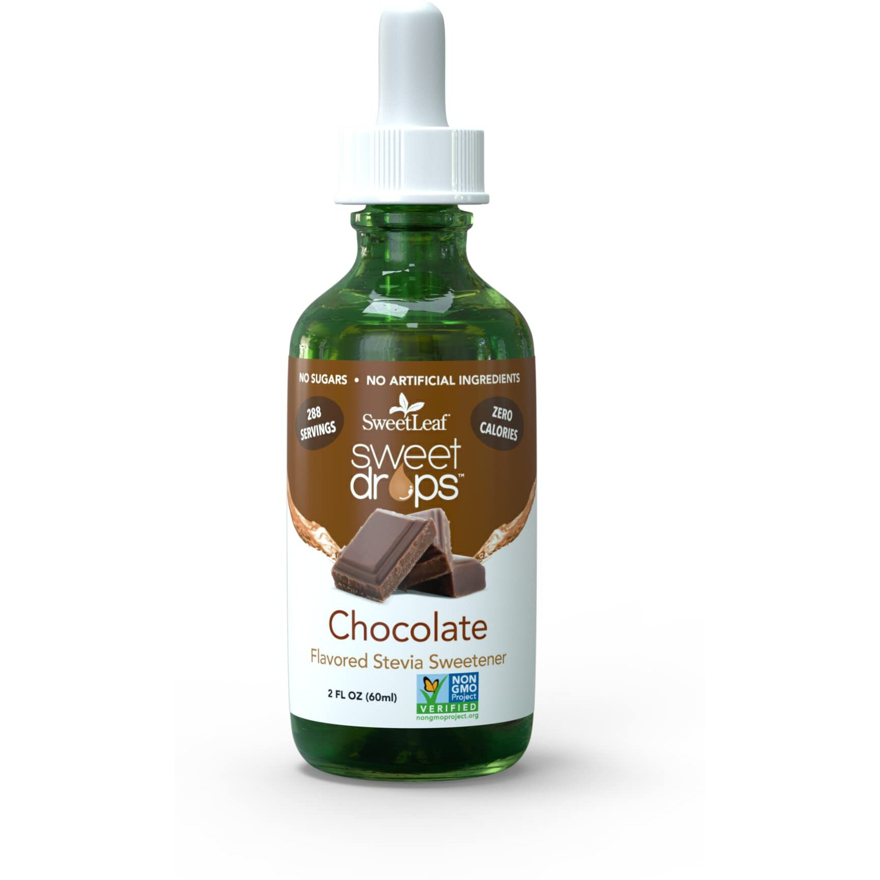 Sweetleaf Sweet Drops Chocolate Liquid Stevia Sweetener - Chocolate Stevia Drops, Zero Calories, Zero Sugar, Non-Gmo, Gluten-Free, Keto Friendly, Chocolate Flavor Stevia - 2 Fl Oz