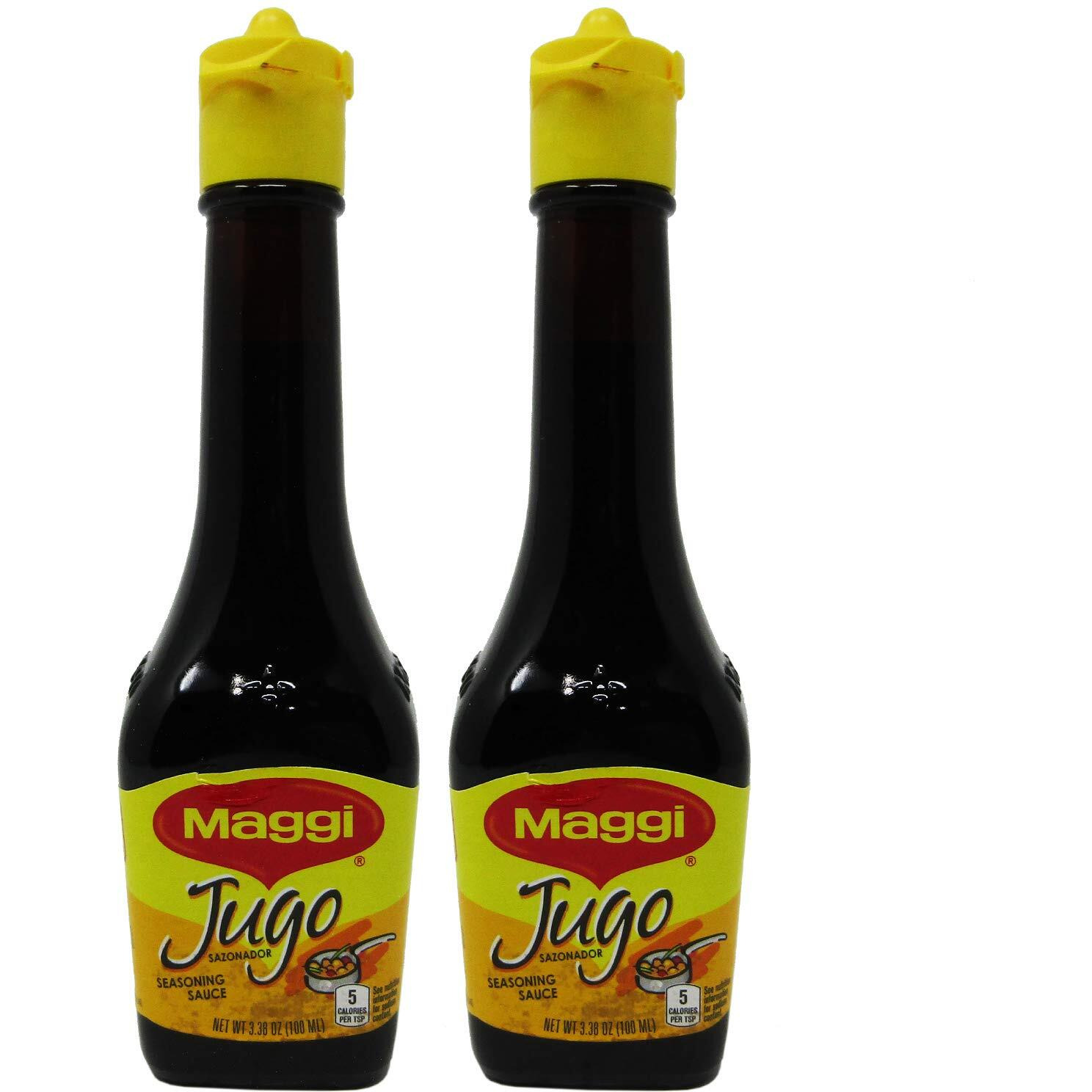 Jugo Maggi Seasoning Sauces Lot Of Two 3.38 Oz Each Glass Bottles Sealed