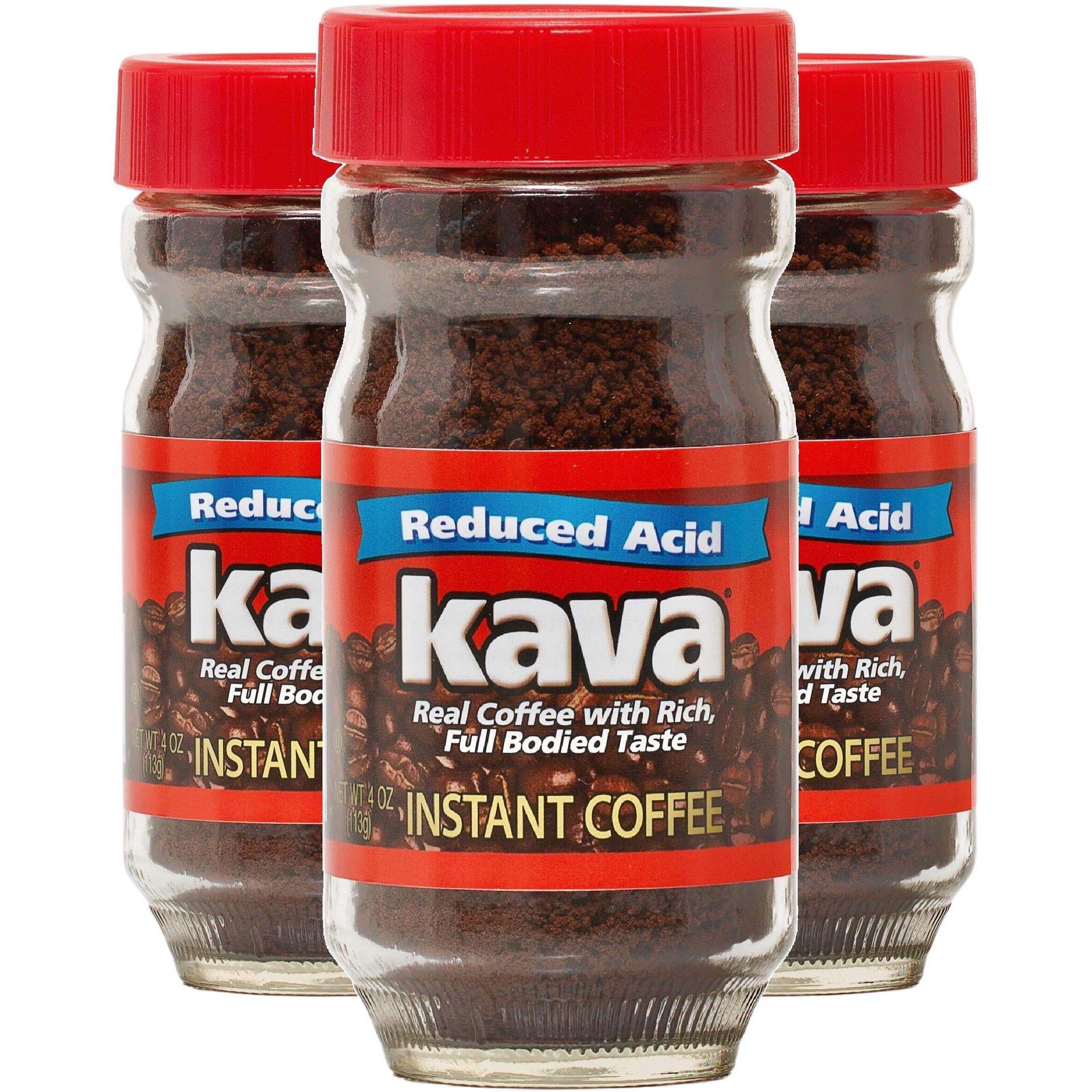 Kava Coffee Low Acid Neutralized Instant Coffee, 4 Ounce (Pack Of 3)
