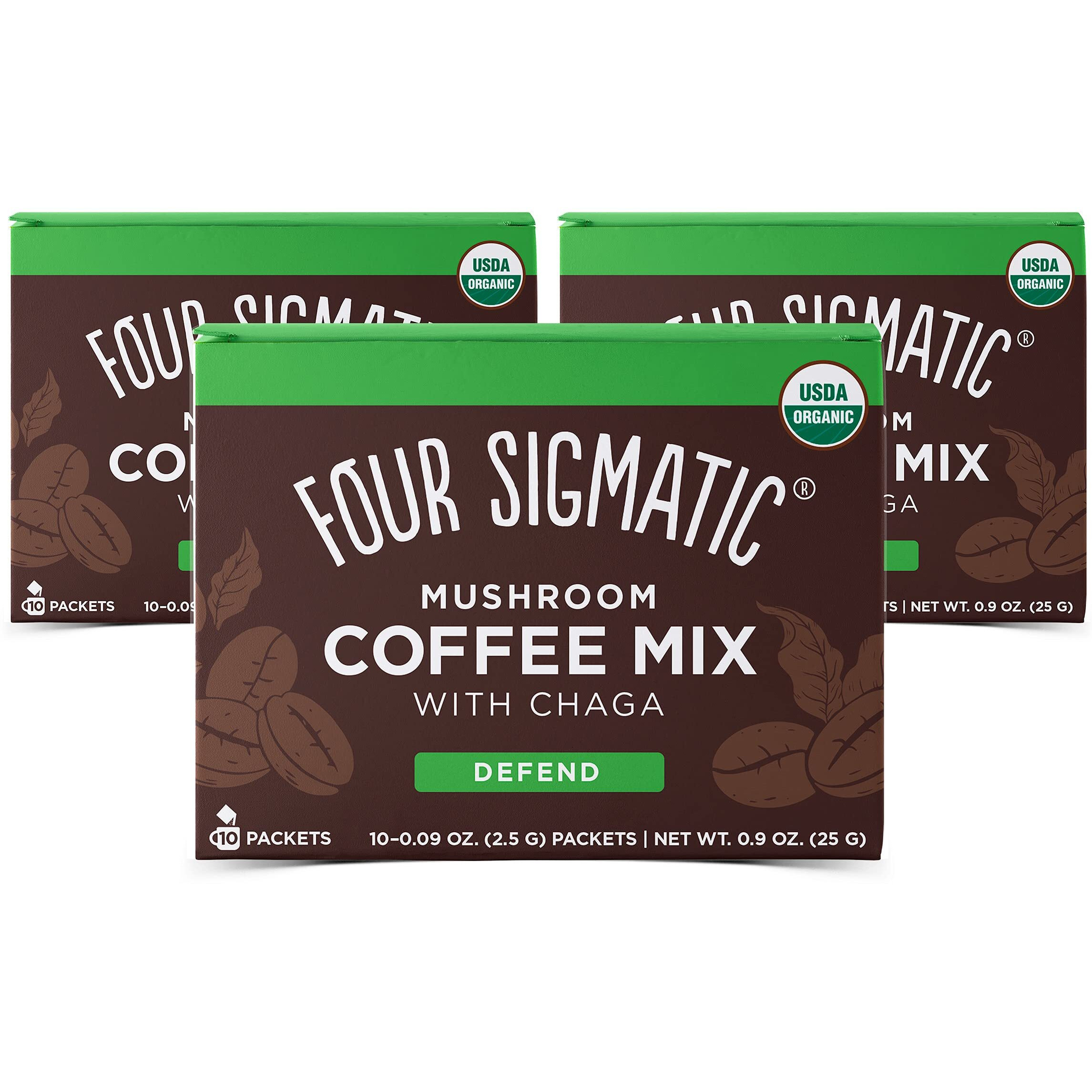Four Sigmatic Mushroom Coffee Mix Cordyceps And Chaga Pack Of 3 (30 Packets Total)