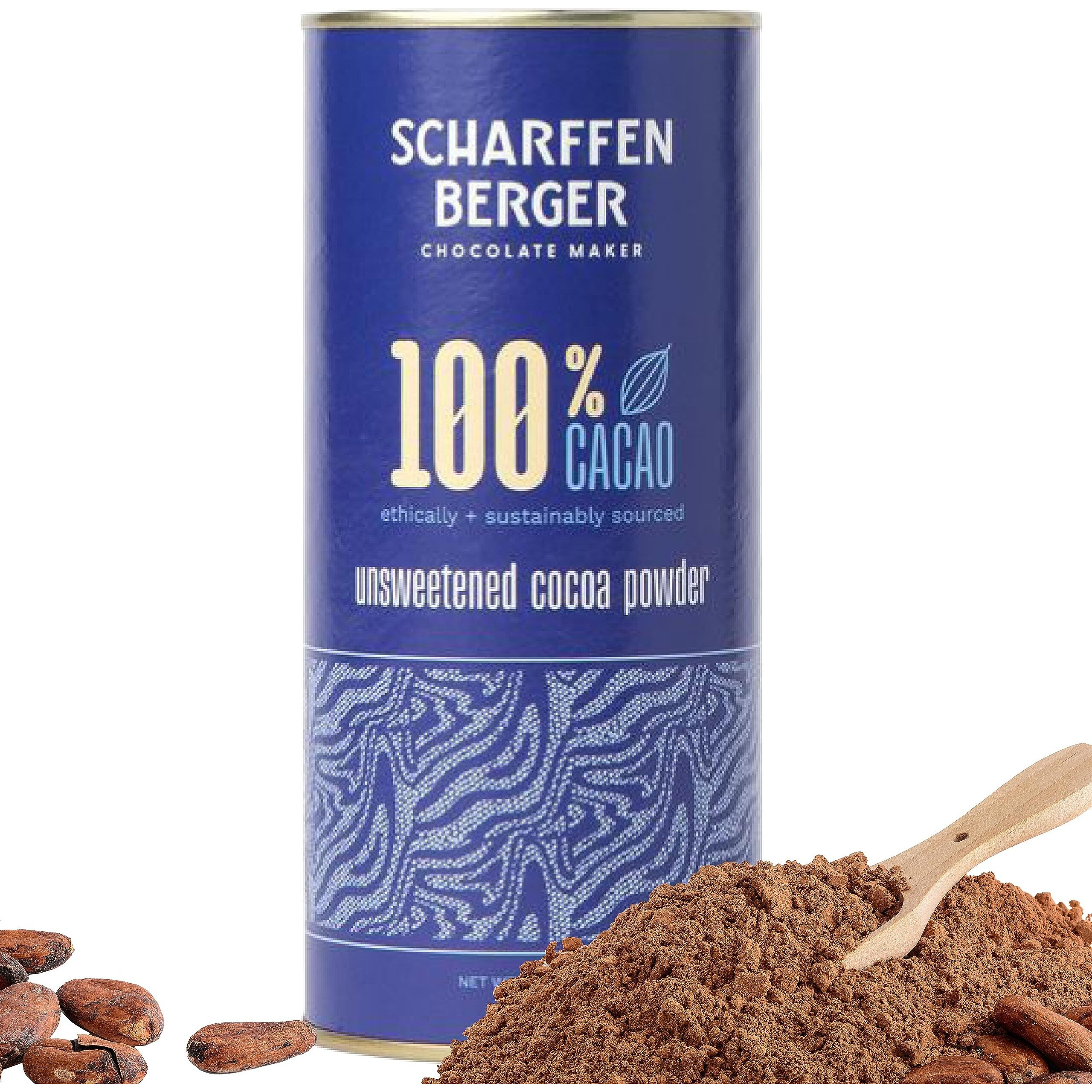 Scharffen Berger 100% Cacao Unsweetened Dark Chocolate Cocoa Powder (6 Ounce, Pack Of 1) - Gluten Free, Non Gmo, Natural Chocolate Powder