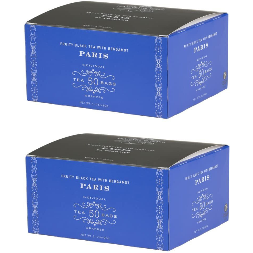 Harney & Sons Paris Tea Bags - Box Of 50 Tea Bags (Pack Of 2) Fruity Black Tea With Bergamot